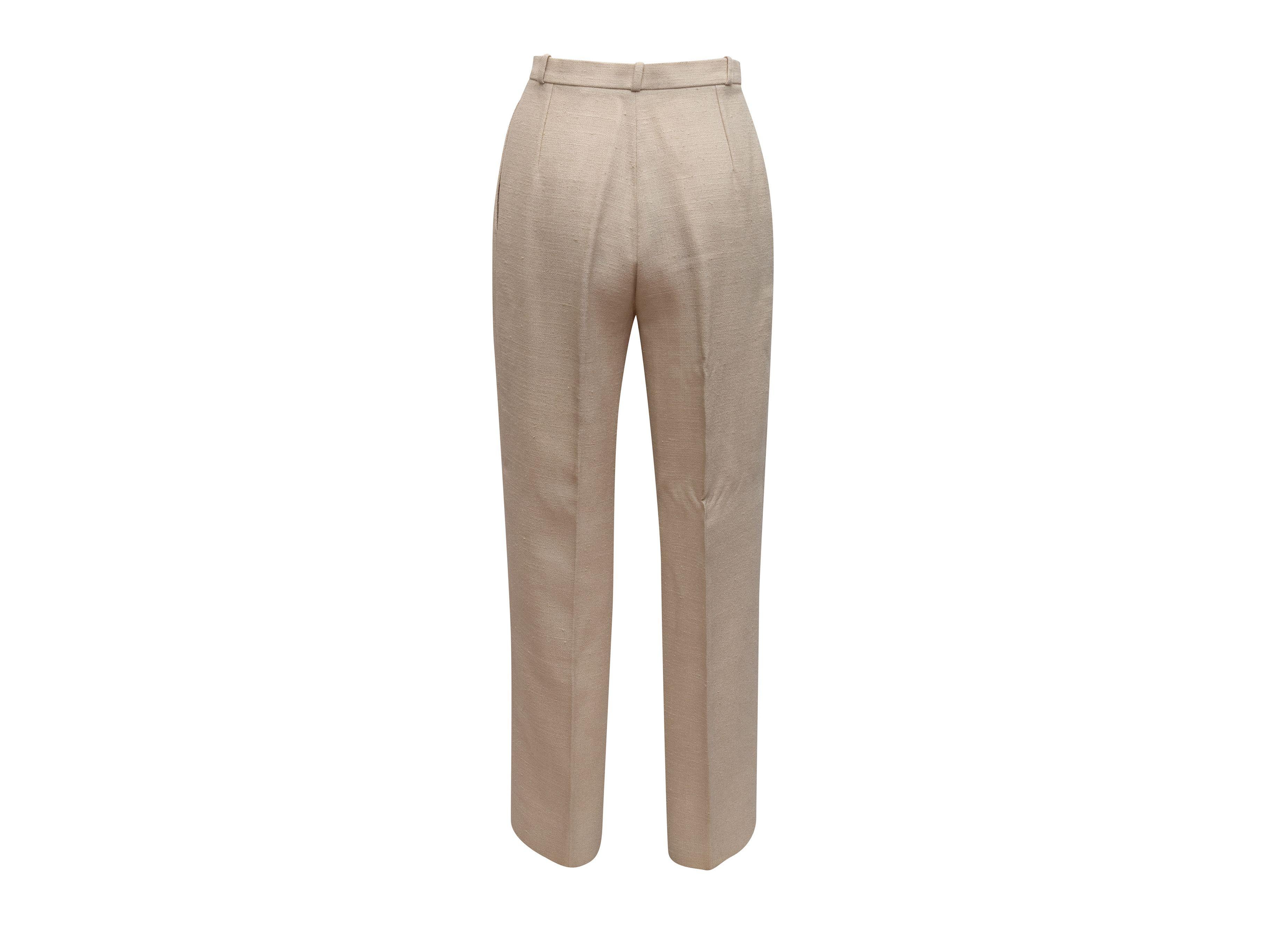 Chanel Beige Creations Pleated Trousers 1
