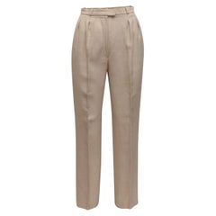 Chanel Beige Creations Pleated Trousers