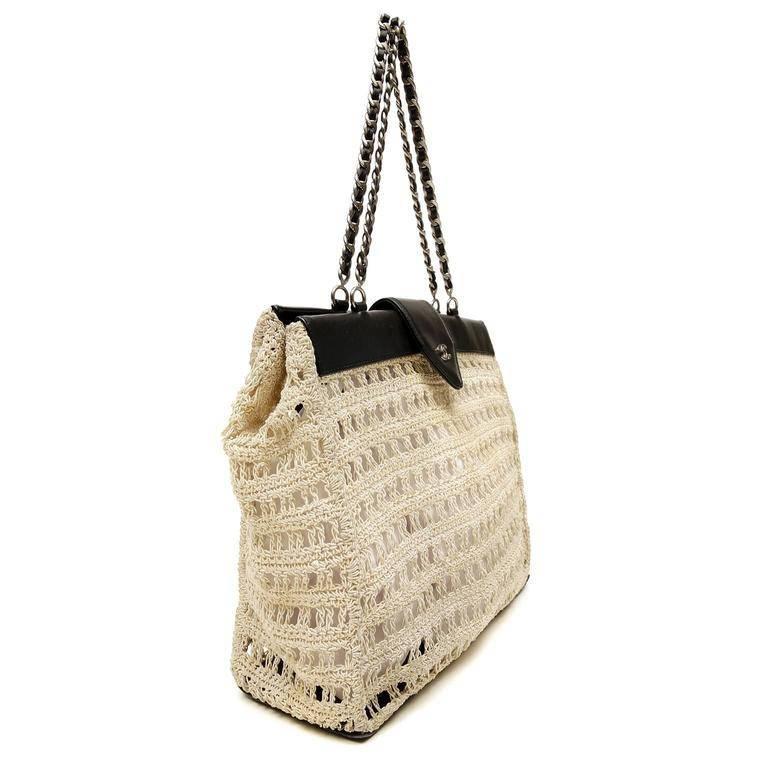 chanel crochet tote