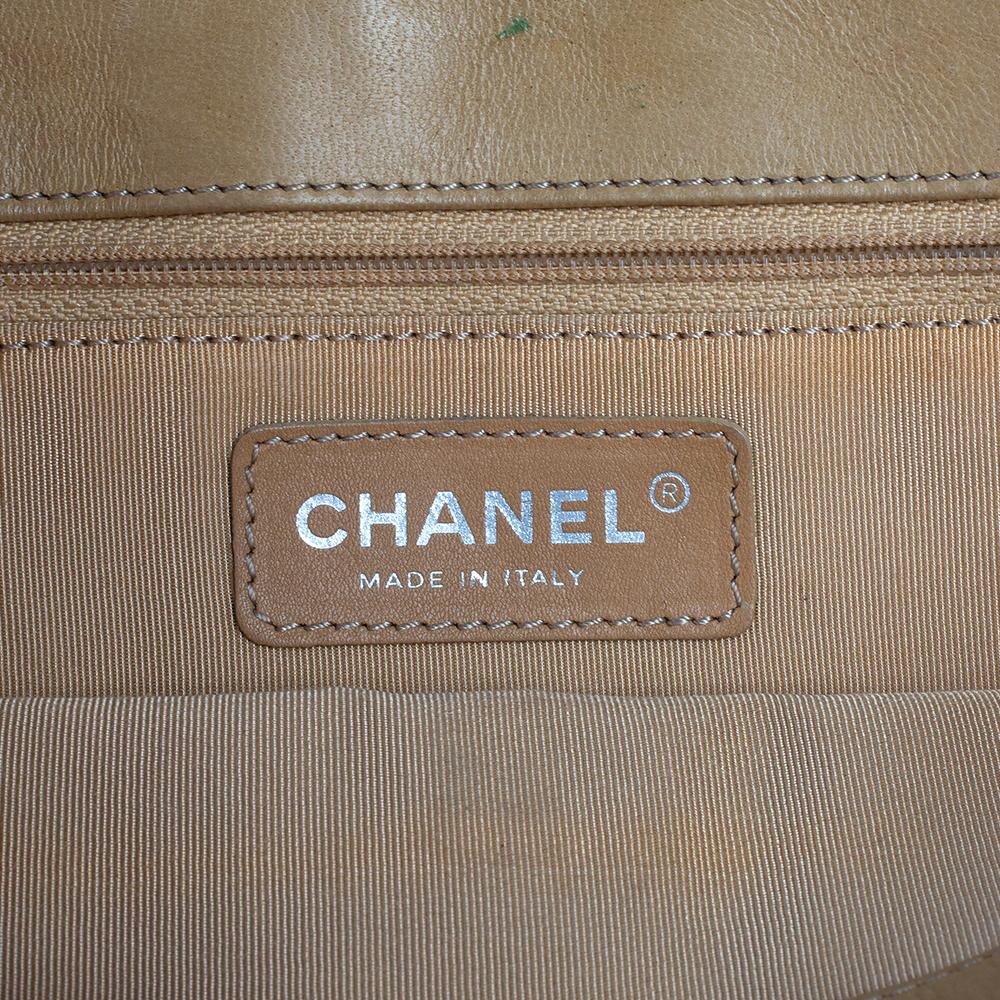 Chanel Beige Cube Quilted Canvas and Leather No 5 Camellia Flap Bag 6