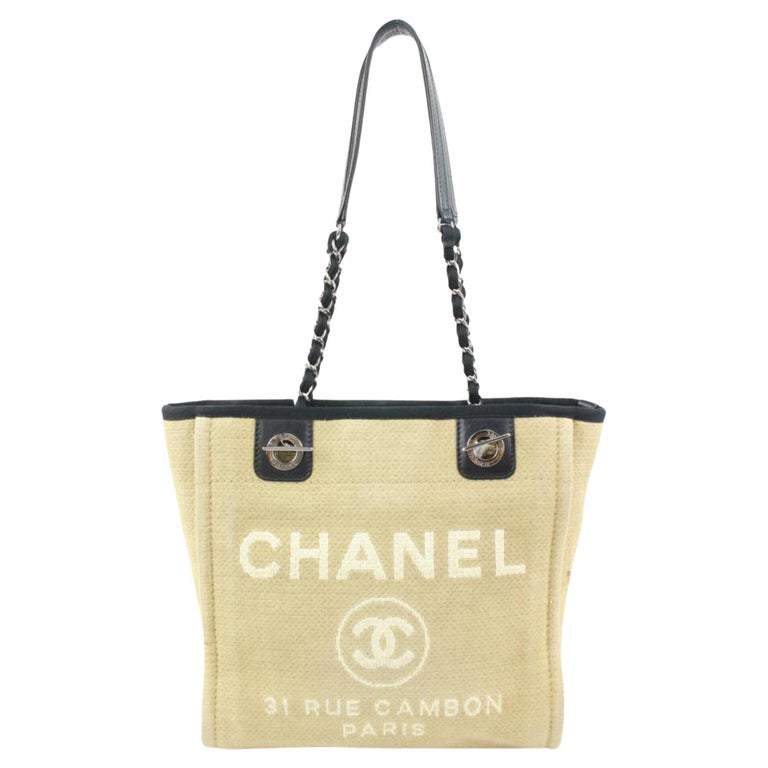 Chanel Beige Deauville PM Chain Tote Bag 51c128s at 1stDibs