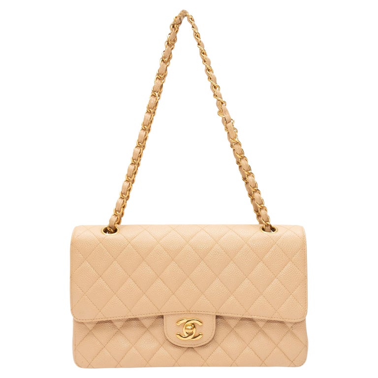 Chanel Beige Double Flap Bag For Sale at 1stDibs