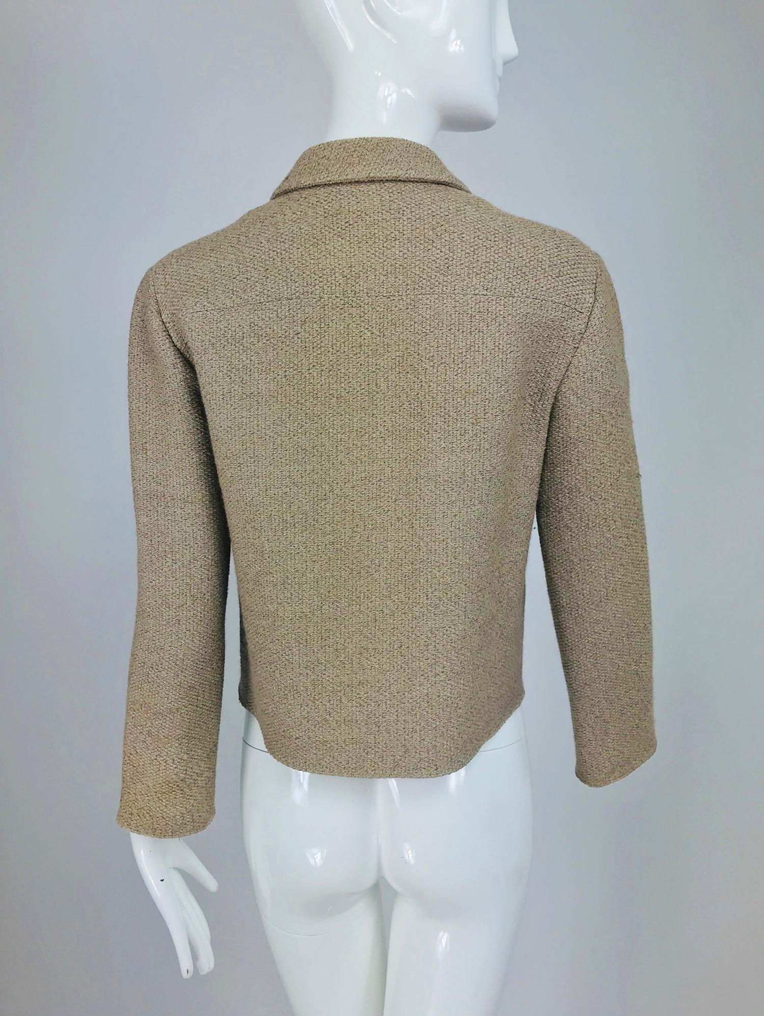 Chanel Beige Double Pocket Hook Front Unlined Jacket 02A For Sale 1