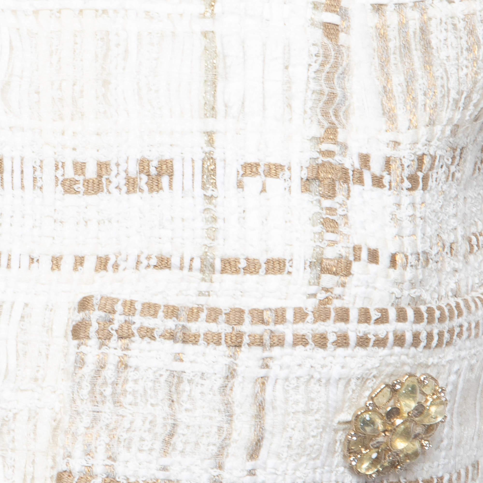 Chanel Chaqueta de tweed beige/crudo SChanel Chaqueta de tweed beige/crudo S 4