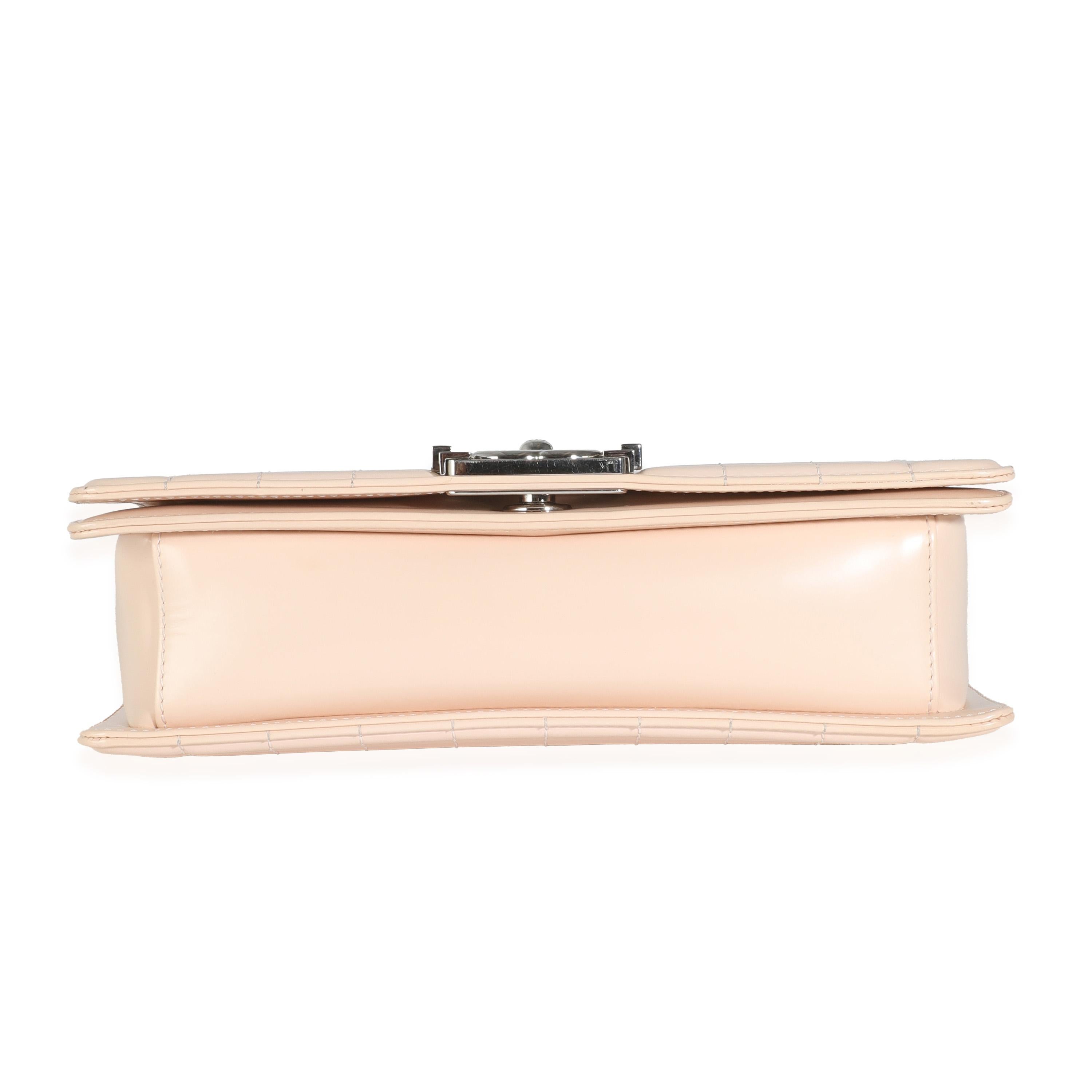 Chanel Beige Glazed Calfskin Old Medium Boy Bag For Sale 1