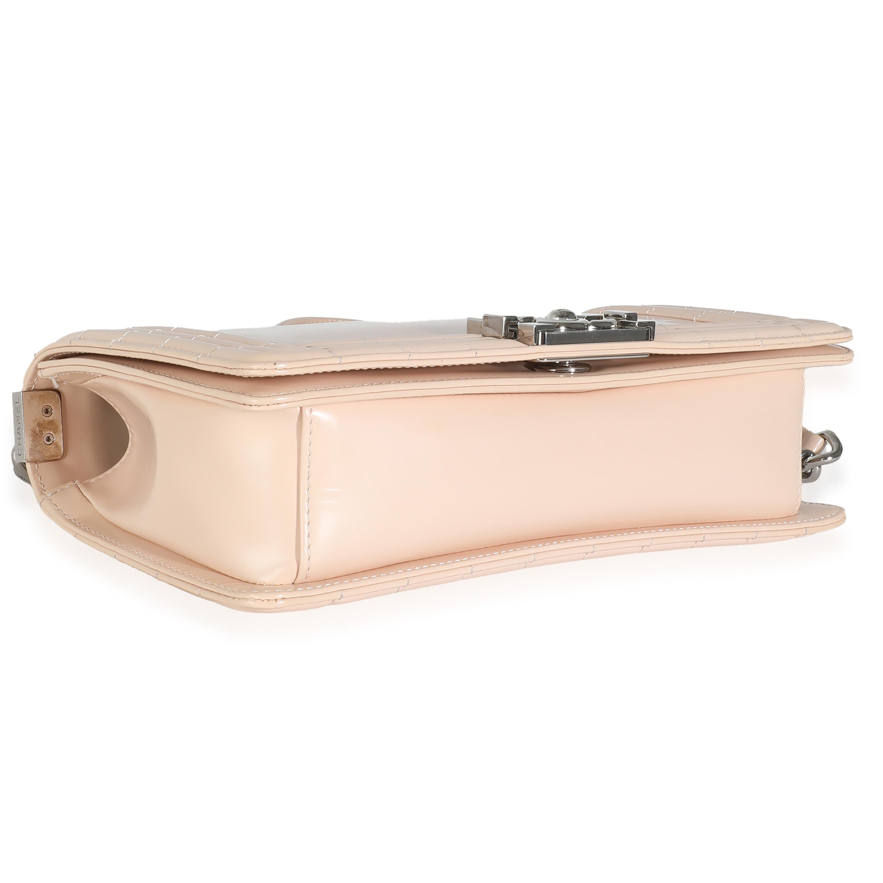 Chanel Beige Glazed Calfskin Old Medium Boy Bag For Sale 2