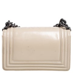 Chanel Beige Glazed Leather Small Boy Flap Bag