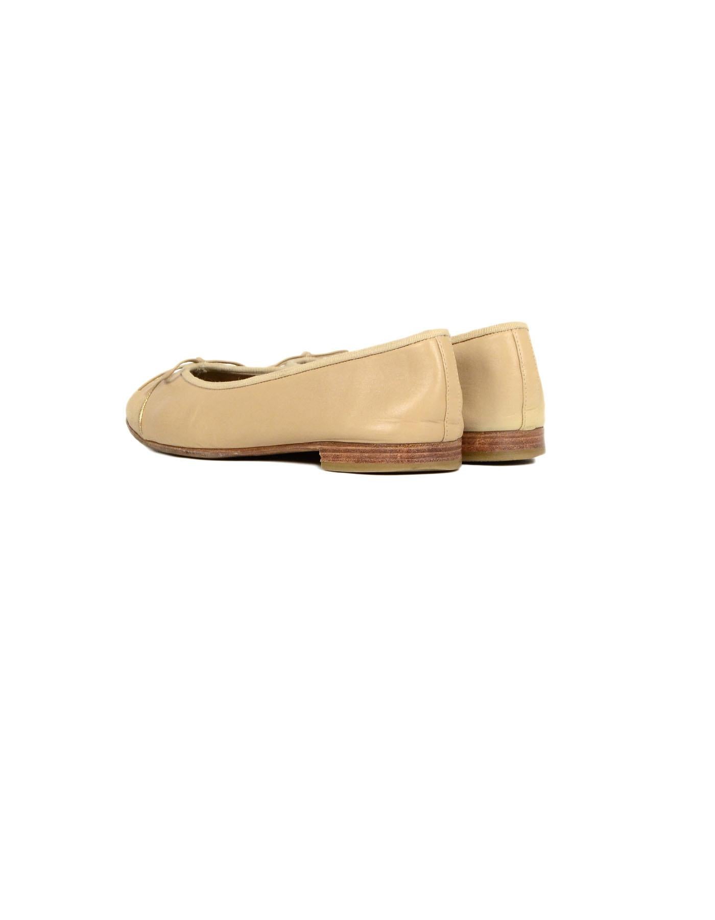 chanel gold flats