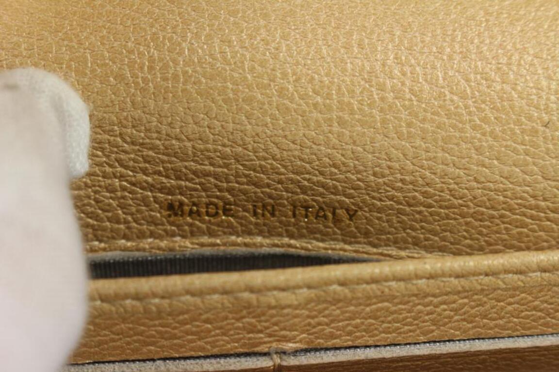Chanel Beige Gold Leather CC Camelia Flap Wallet7ccs111 In Good Condition For Sale In Dix hills, NY