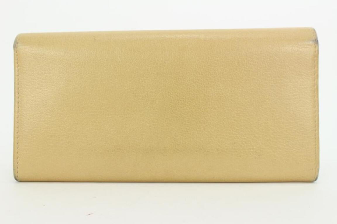Chanel Beige Gold Leather CC Camelia Flap Wallet7ccs111 For Sale 3