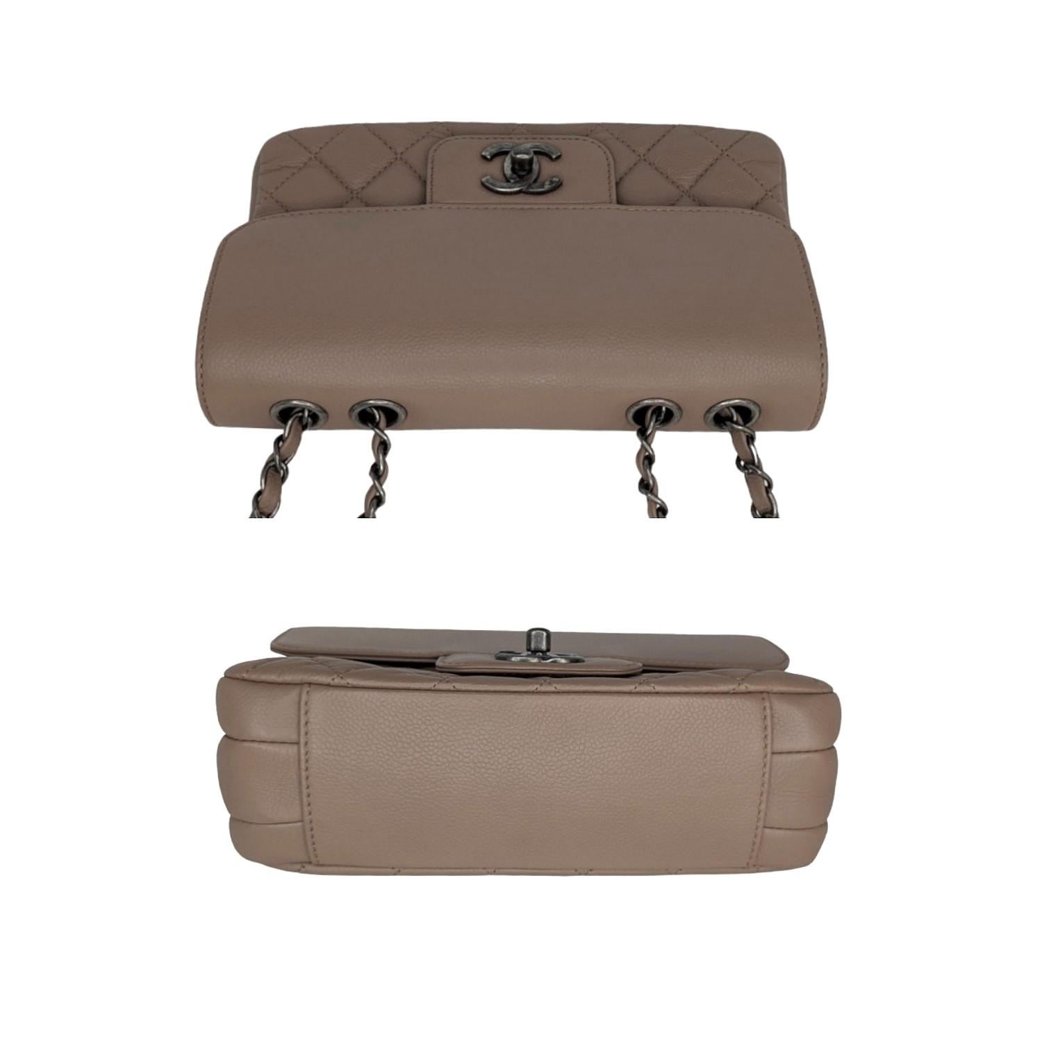 Chanel Beige Grained Calfskin All About Flap Bag 2