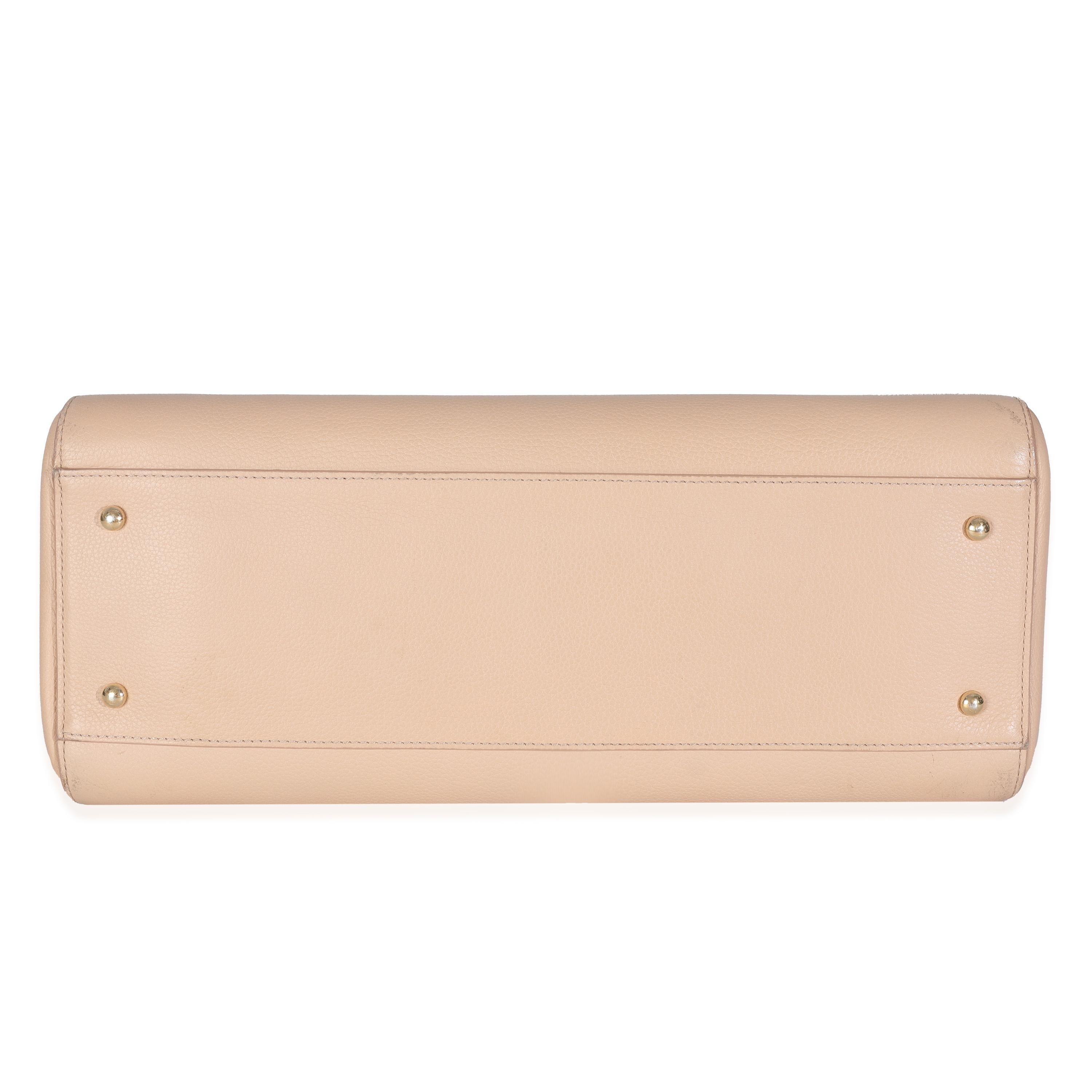 Chanel Large Neo Executive Shopper Tote en cuir de veau grainé beige en vente 1