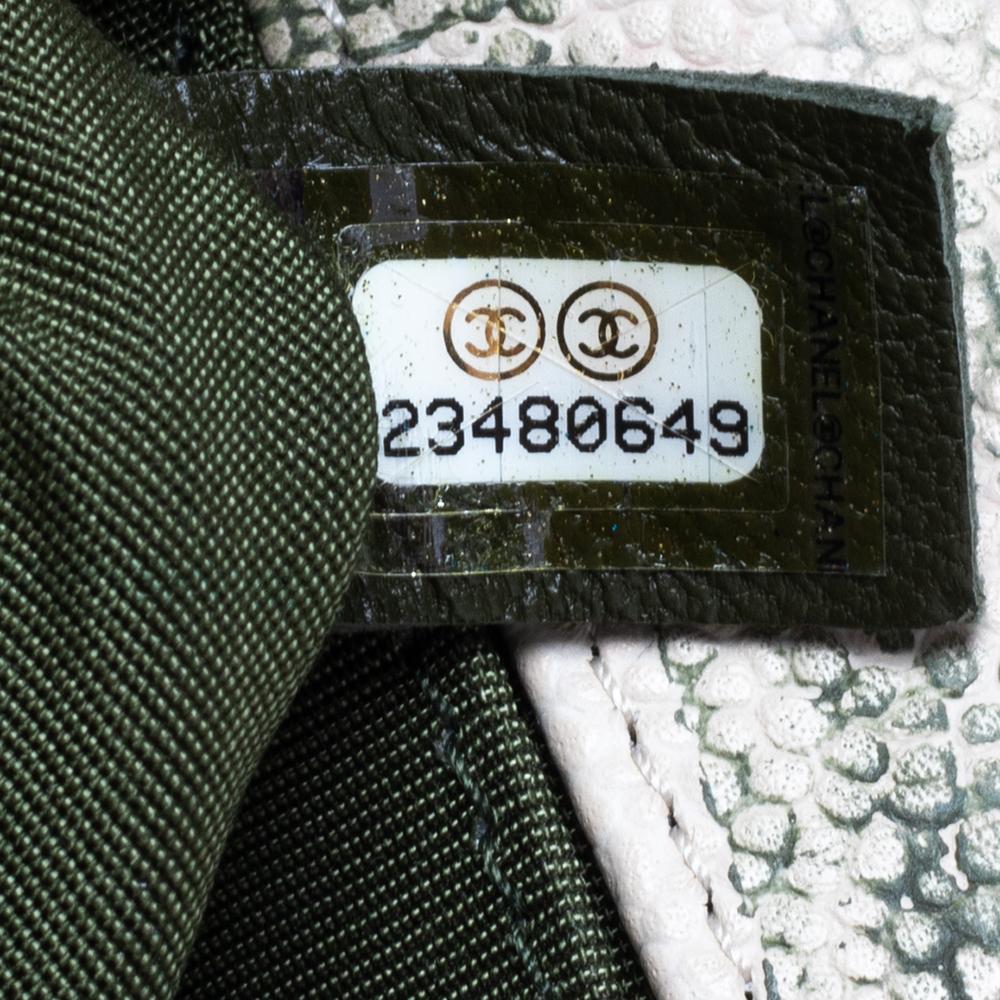 Chanel Chanel Beige/Grün gesteppte Aquarelldruck Kaviar Leder Medium Boy Flap Bag 2
