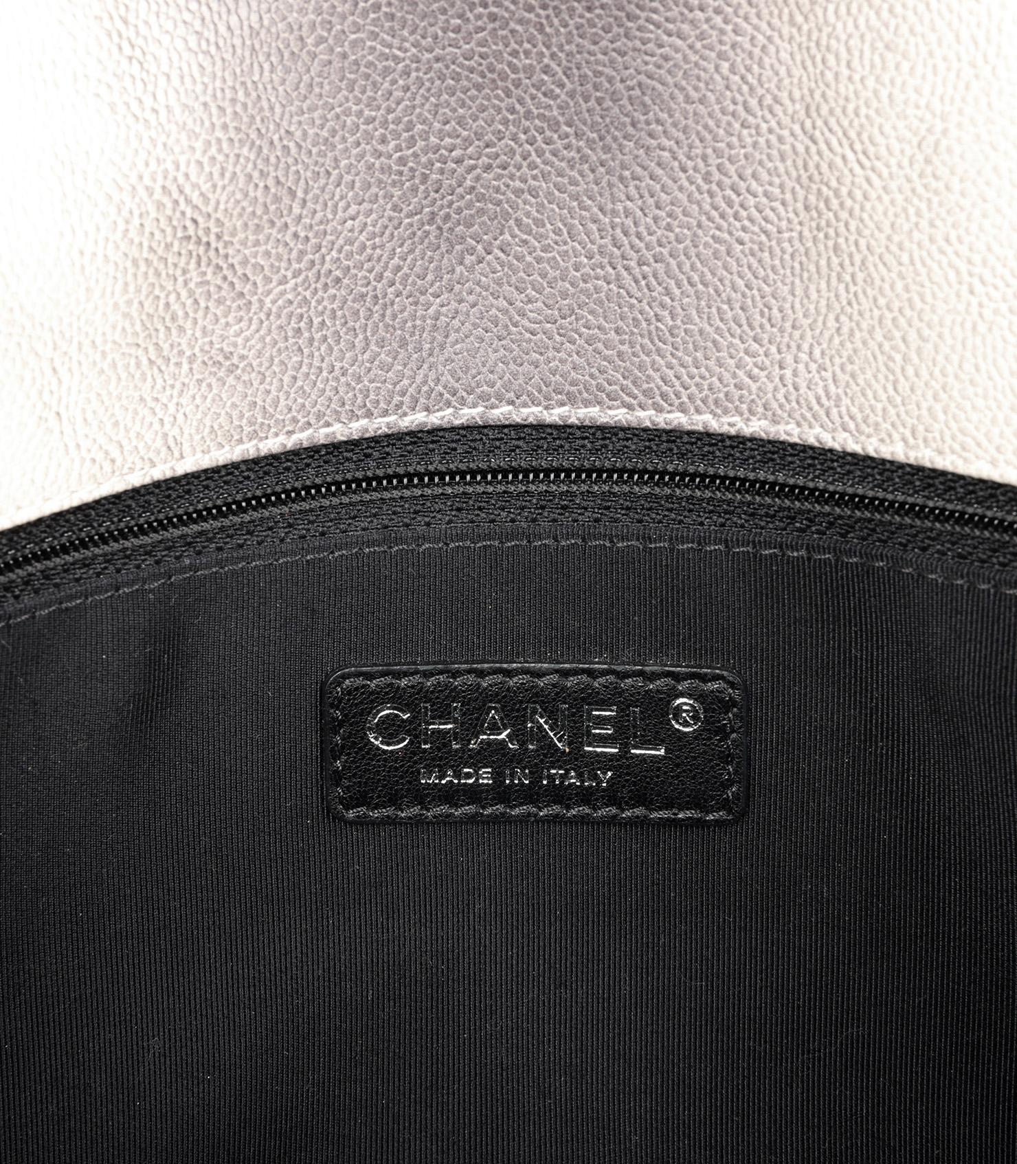 Chanel Beige & Grey Ombre Caviar Leather Jumbo Classic Single Flap Bag 6