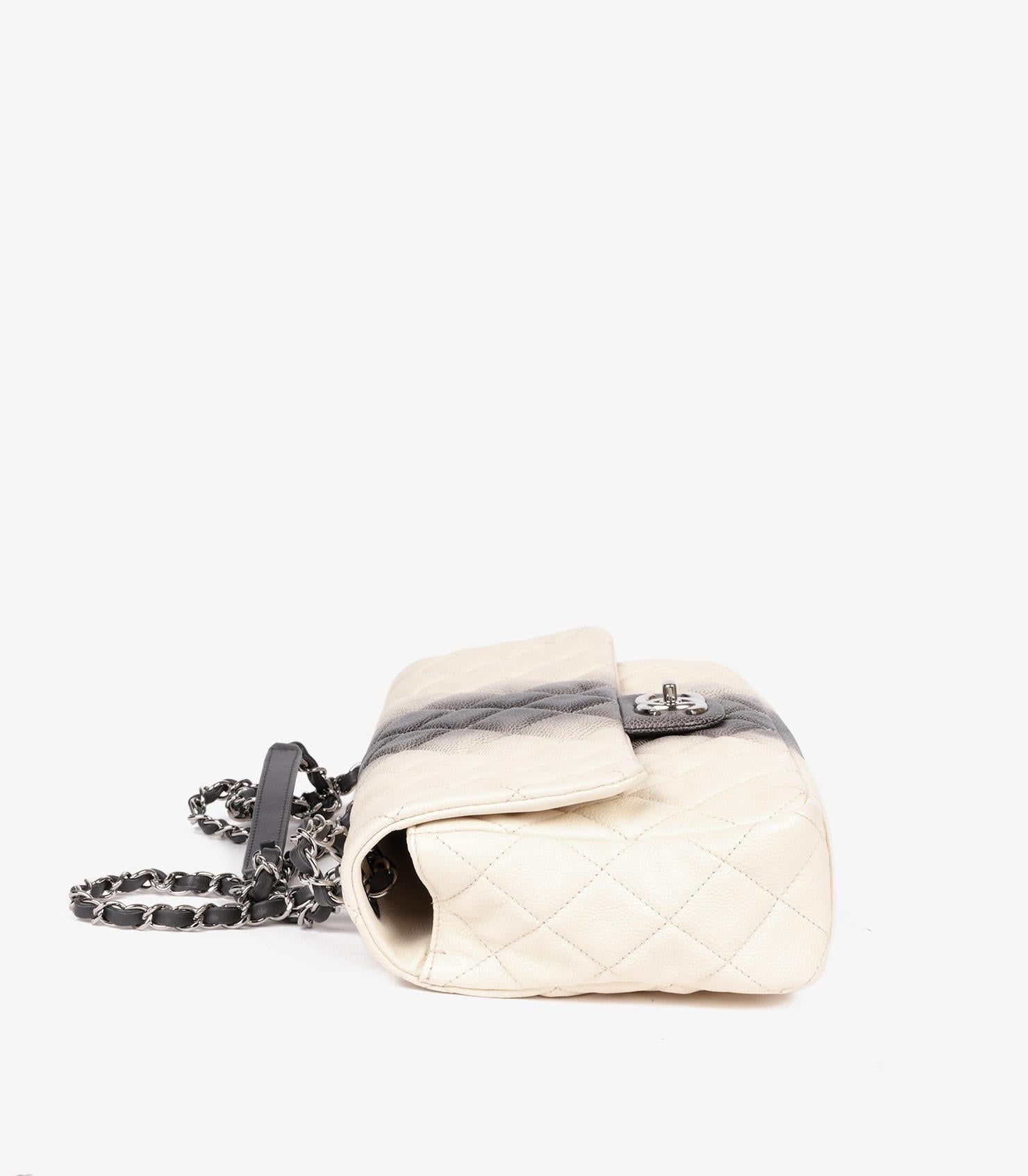 Women's or Men's Chanel Beige & Grey Ombre Caviar Leather Jumbo Classic Single Flap Bag