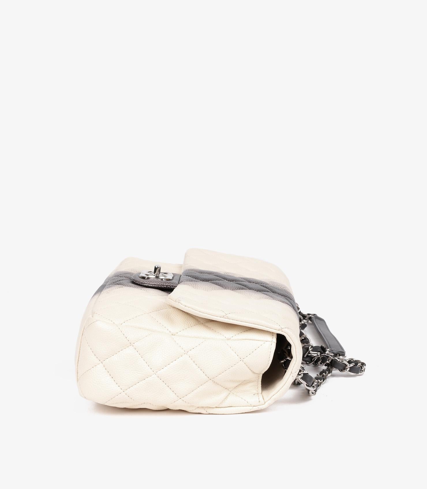 Chanel Beige & Grey Ombre Caviar Leather Jumbo Classic Single Flap Bag 1