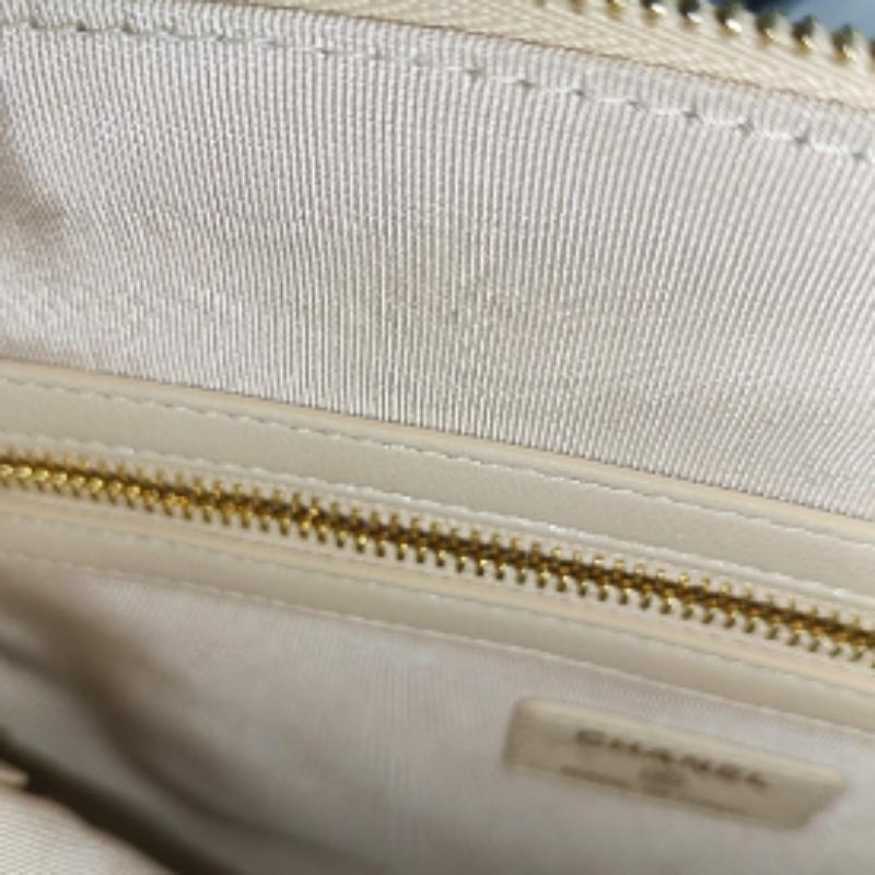 Chanel Beige Iridescent Lambskin Quilted Pouch with Mini Flap Purse 10