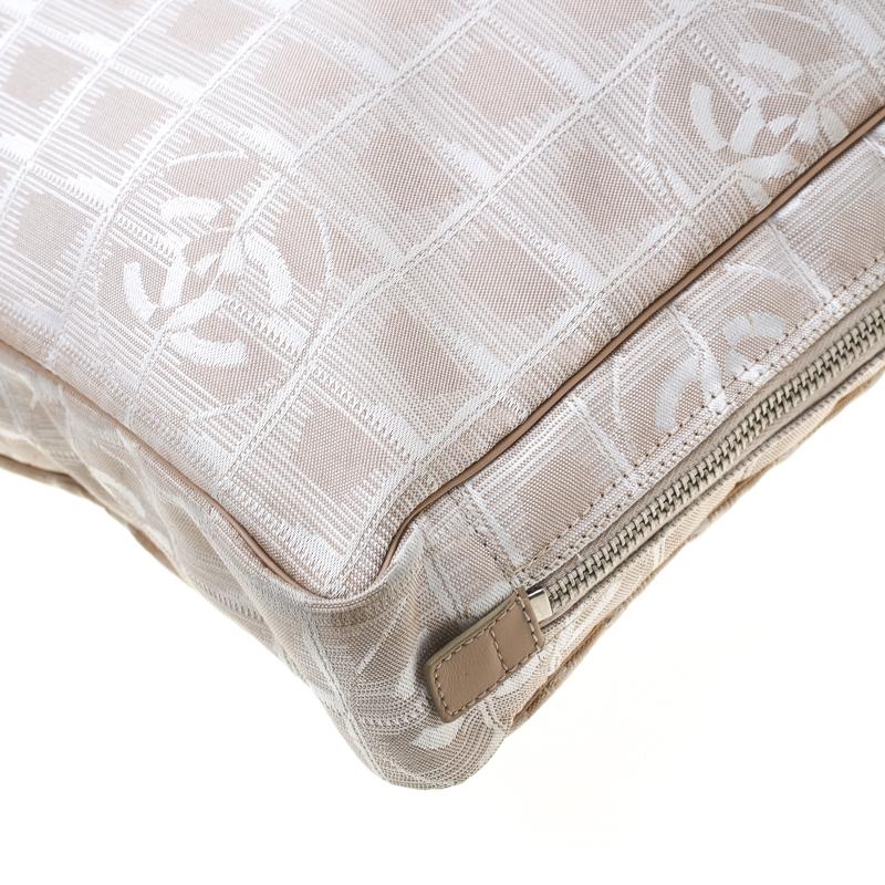 Chanel Beige Jacquard Travel Ligne Laptop Bag 1