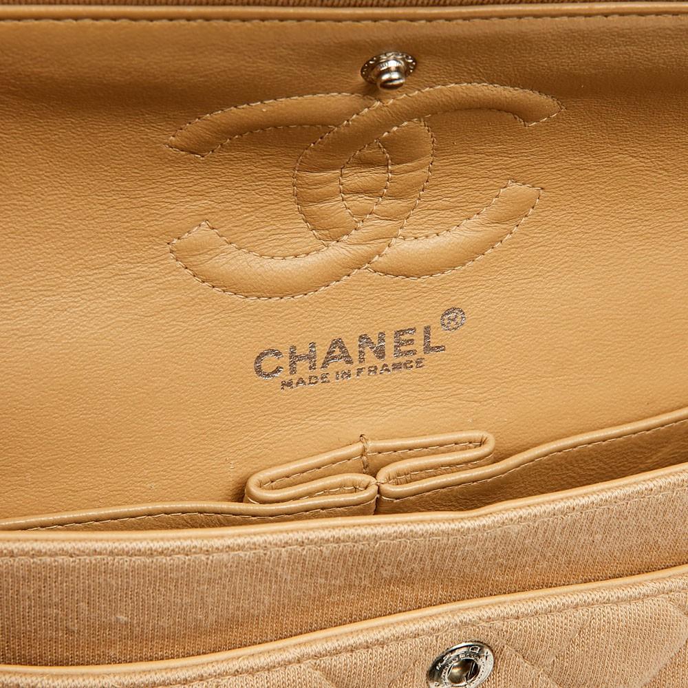 Chanel beige jersey timeless bag 3