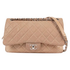 Chanel Beige Jumbo Classic Easy Flap Bag