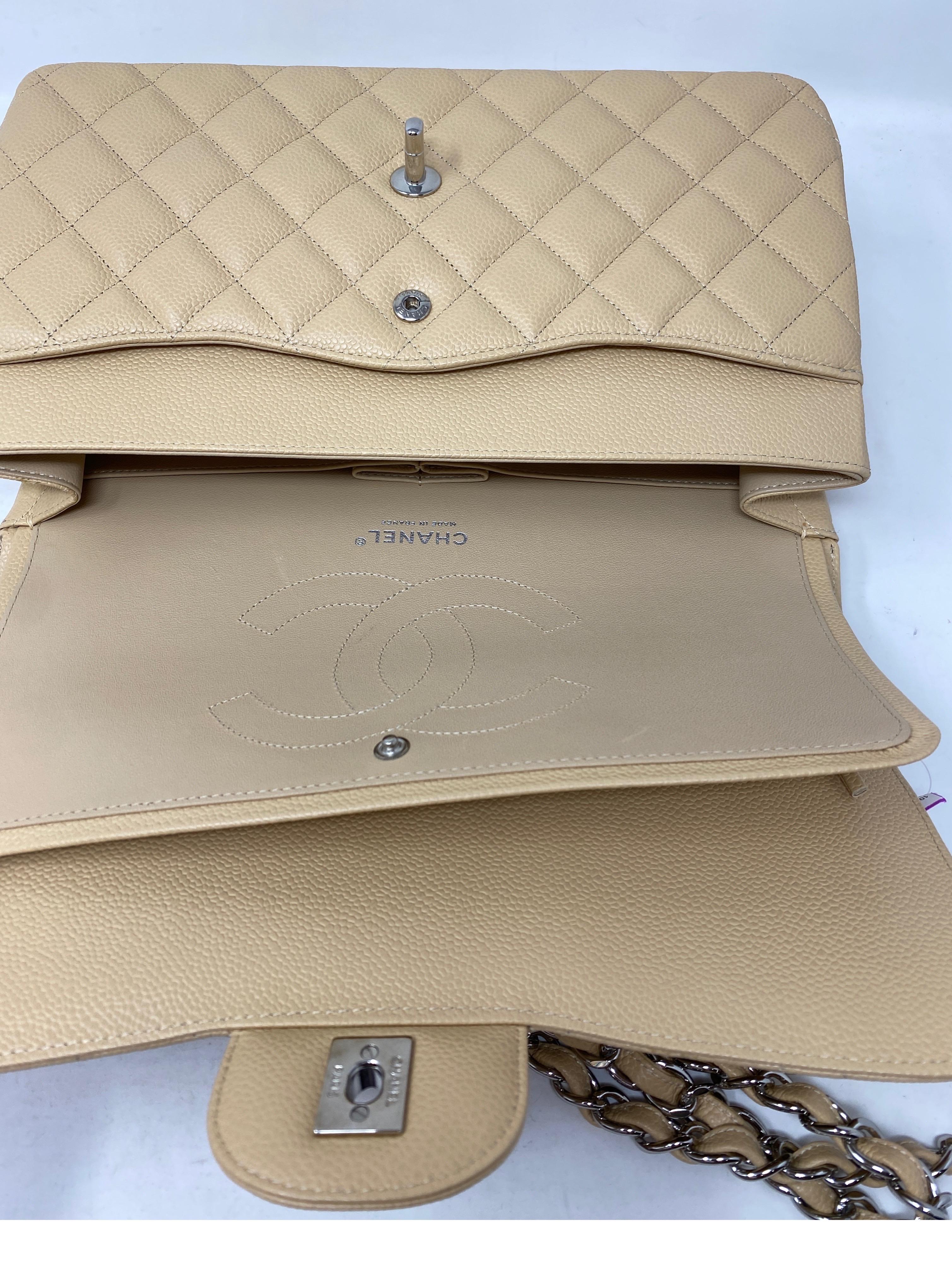 Chanel Beige Jumbo Double Flap Bag 5