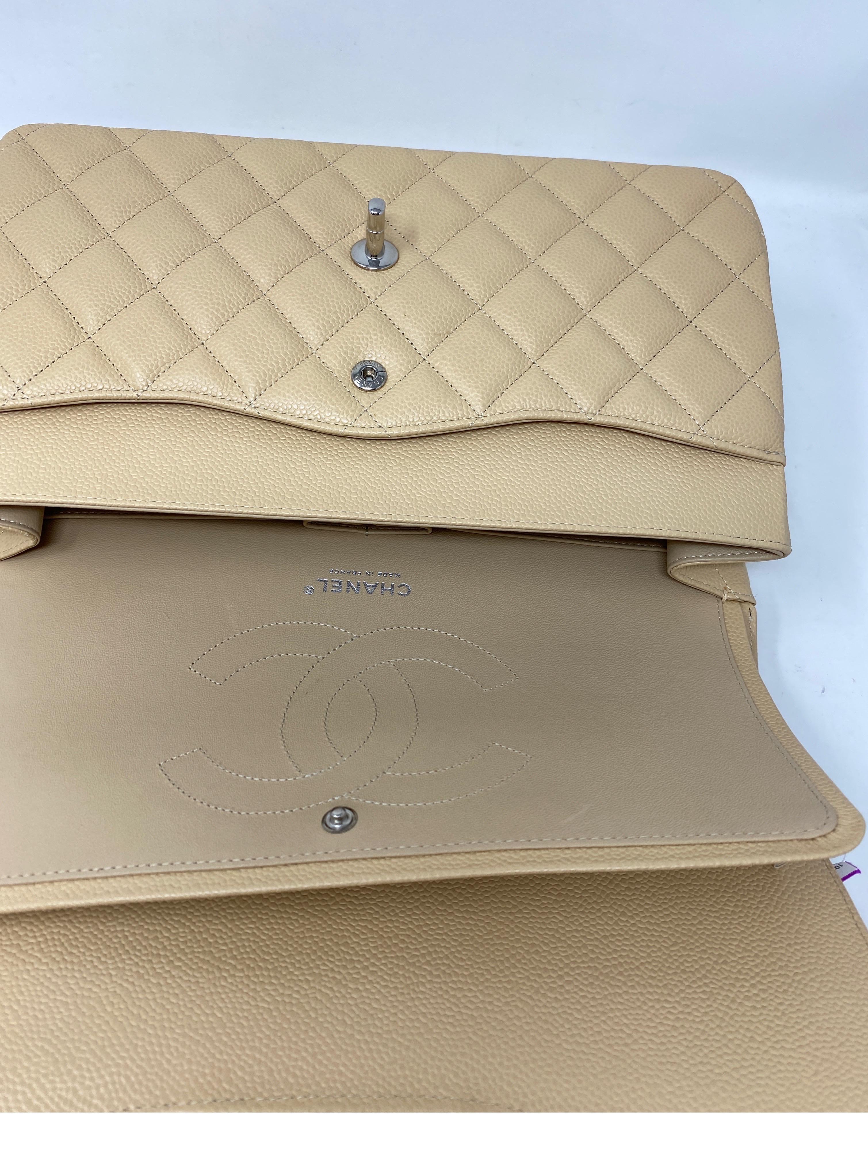 Chanel Beige Jumbo Double Flap Bag 6