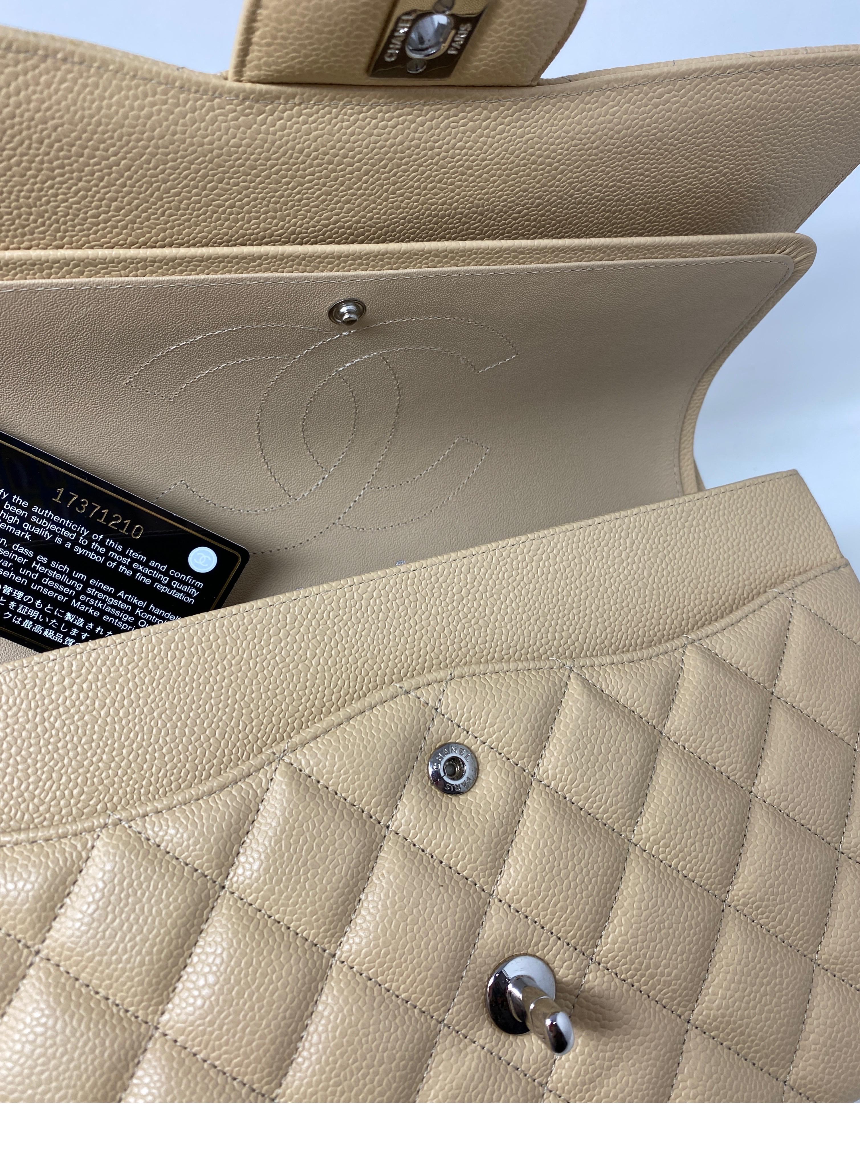 Chanel Beige Jumbo Double Flap Bag 9