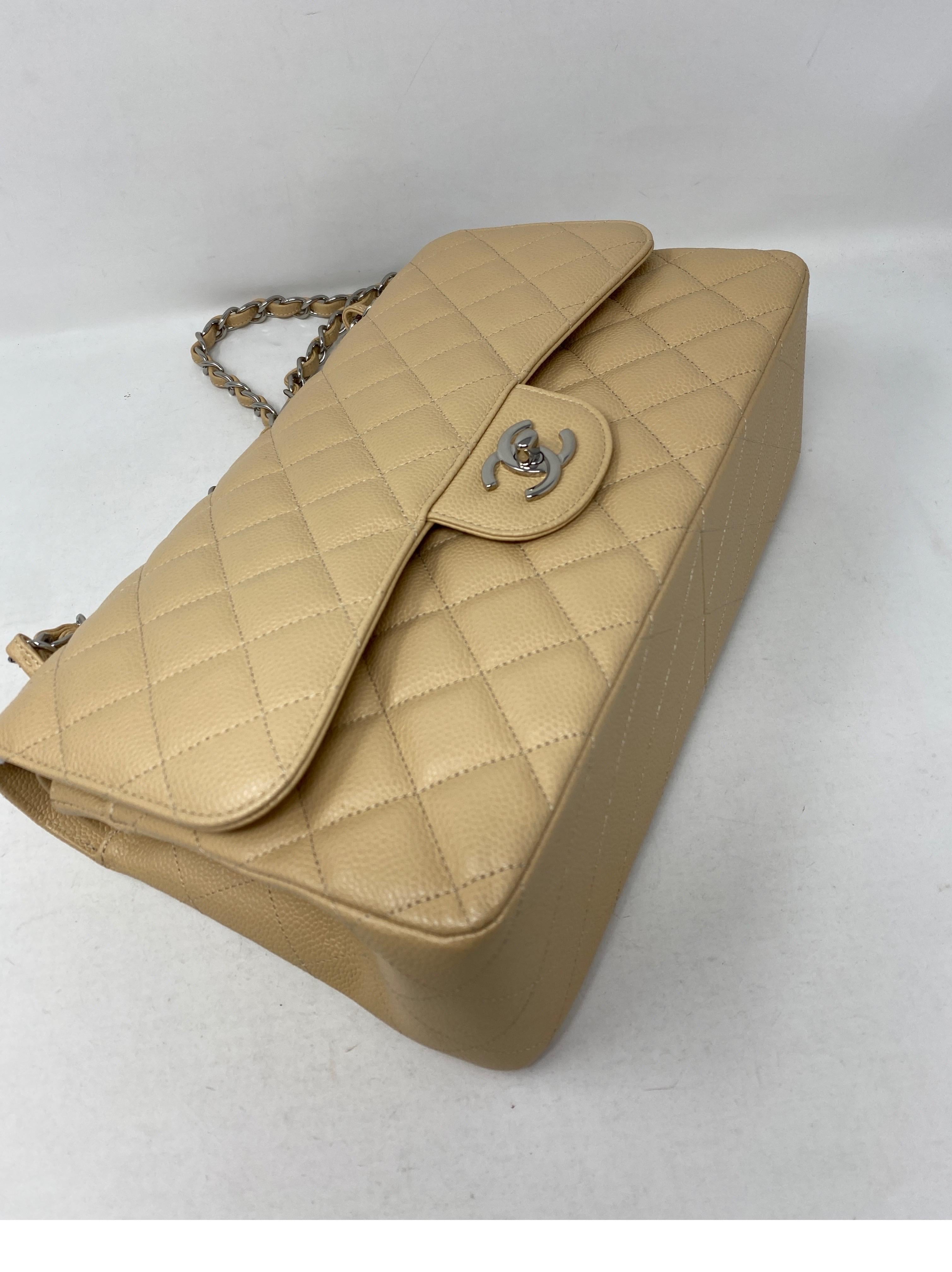 Chanel Beige Jumbo Double Flap Bag In Excellent Condition In Athens, GA