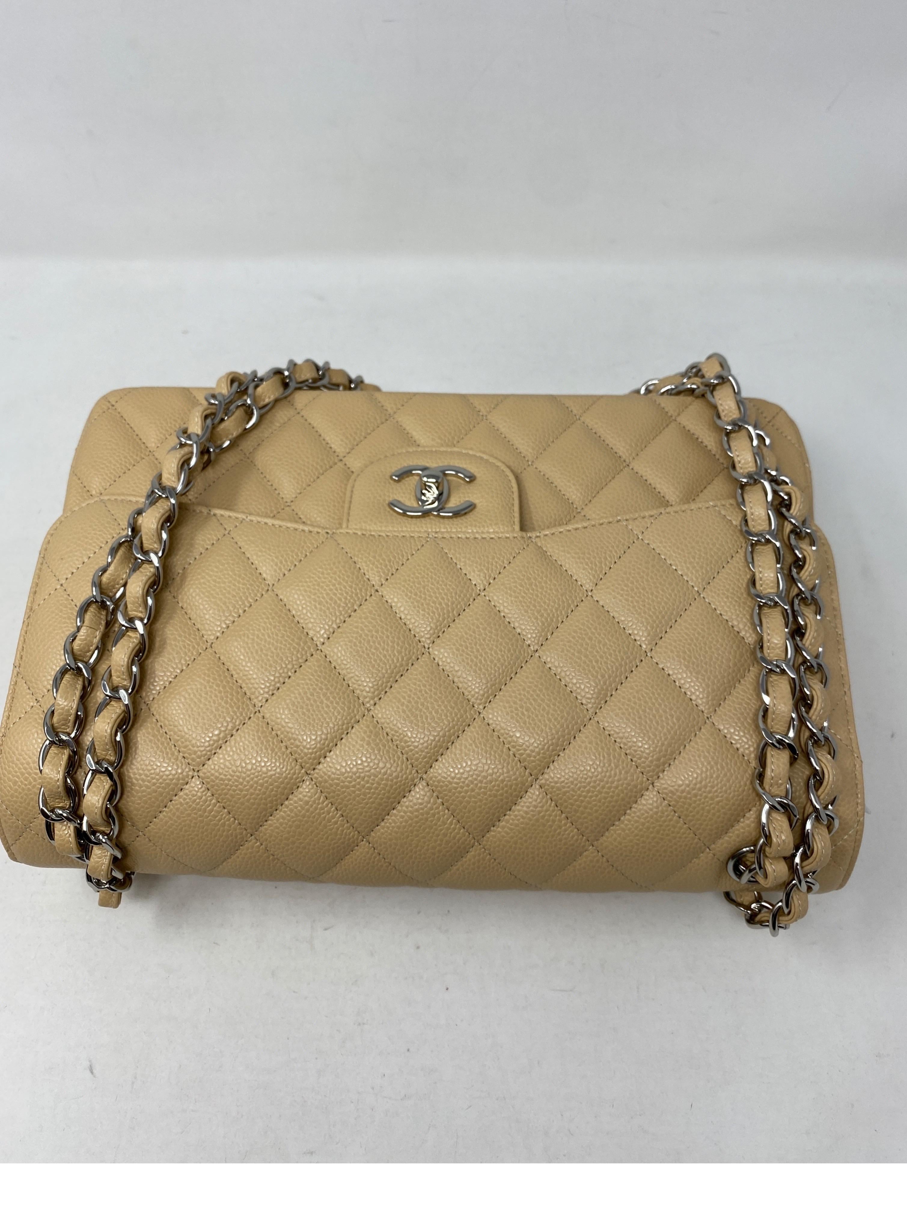 Chanel Beige Jumbo Double Flap Bag 2