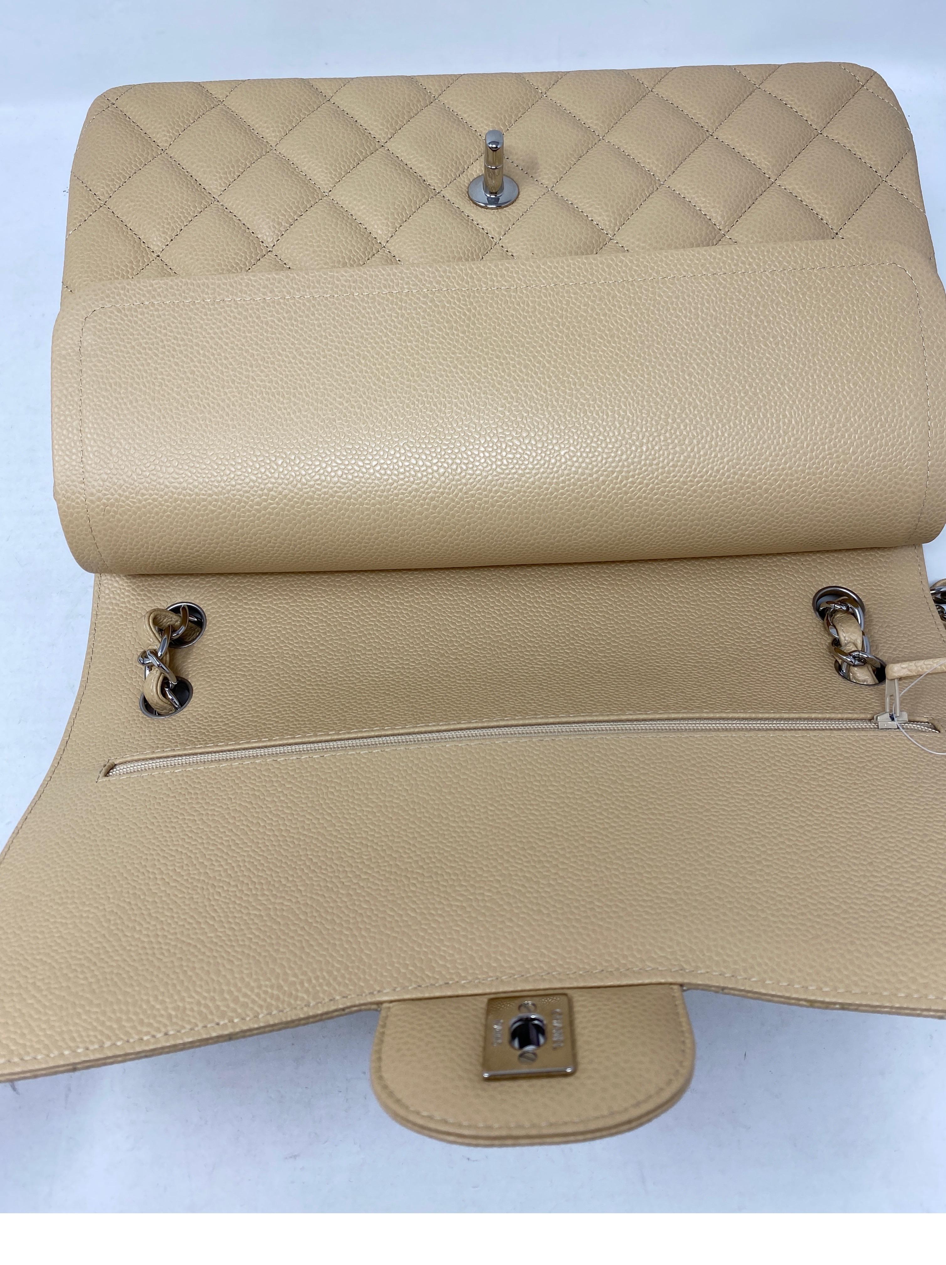 Chanel Beige Jumbo Double Flap Bag 4