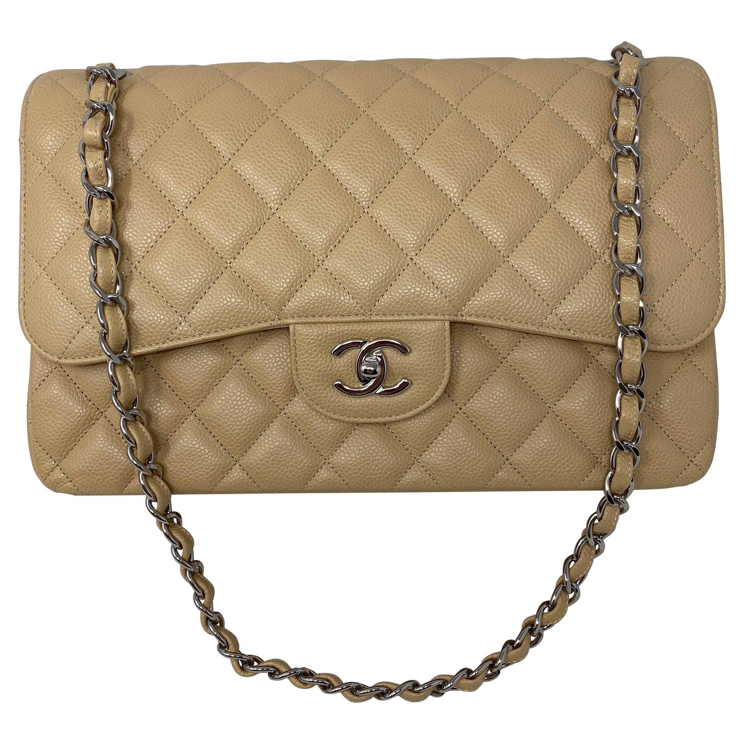 Chanel Beige Jumbo Double Flap Bag