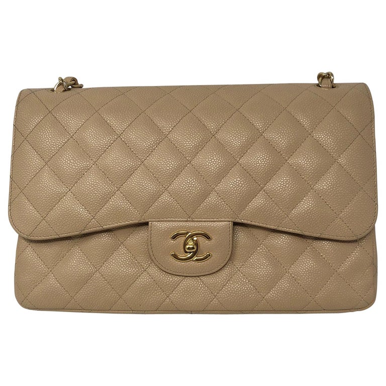 Chanel Beige Jumbo Double Flap at 1stDibs