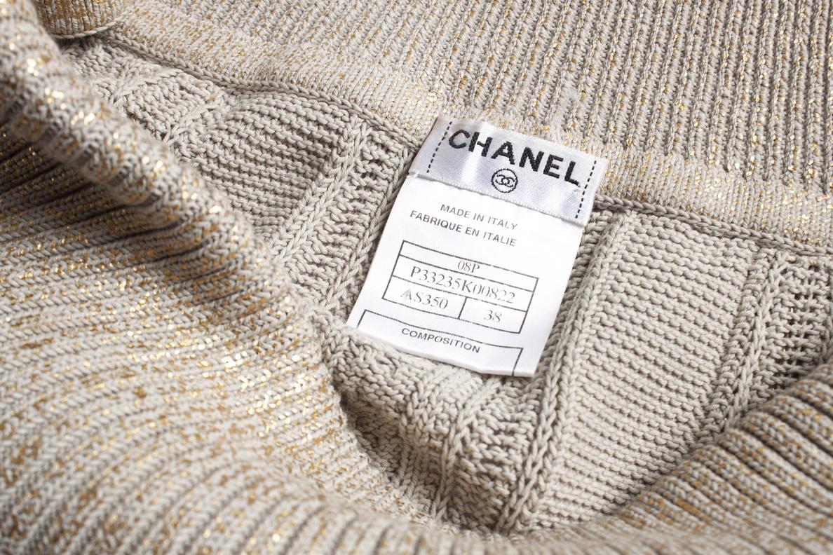 Chanel, beige knitted top For Sale 1