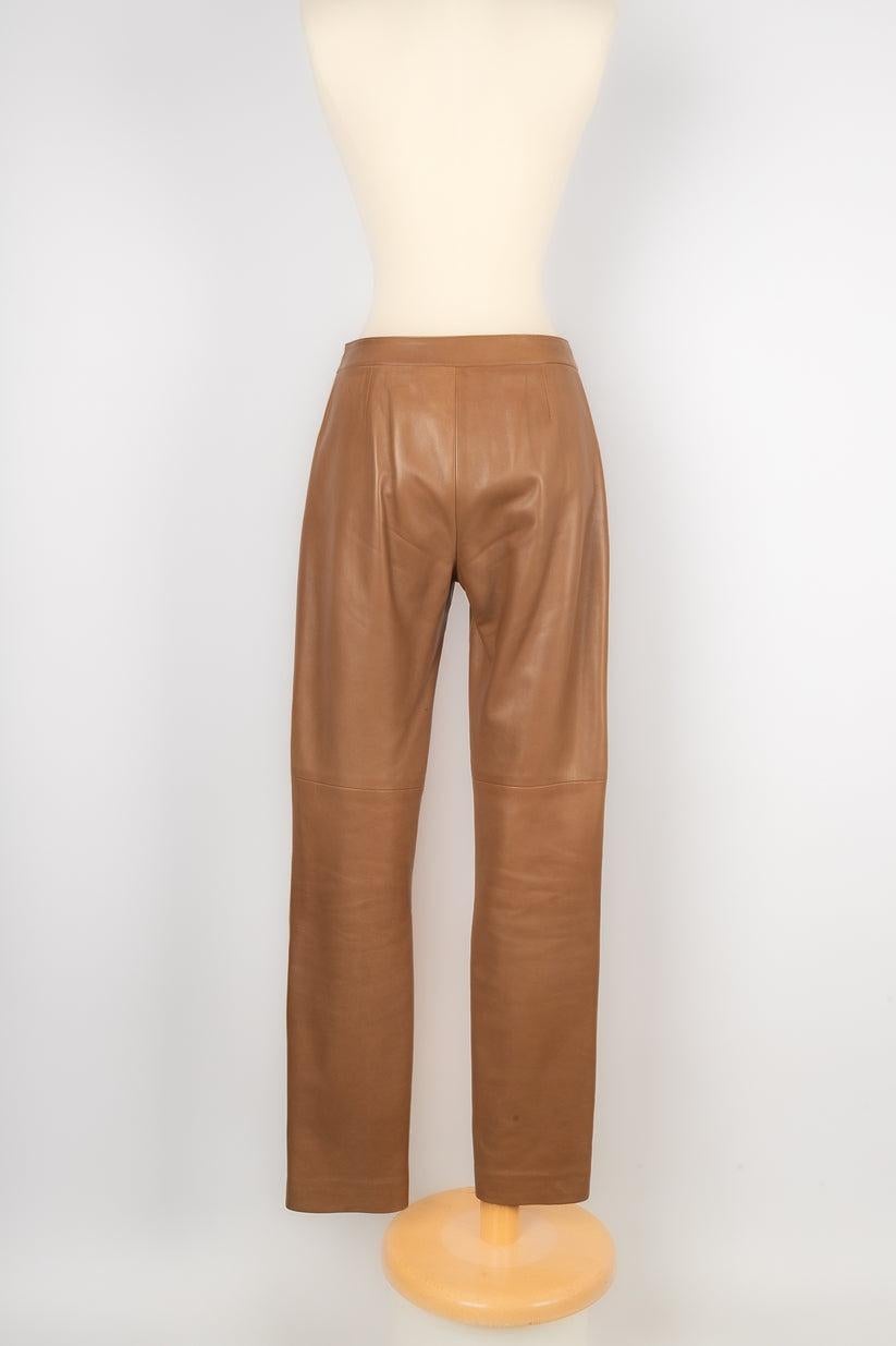 Chanel Beige Lamb Leather Pants, 2004 In Good Condition For Sale In SAINT-OUEN-SUR-SEINE, FR
