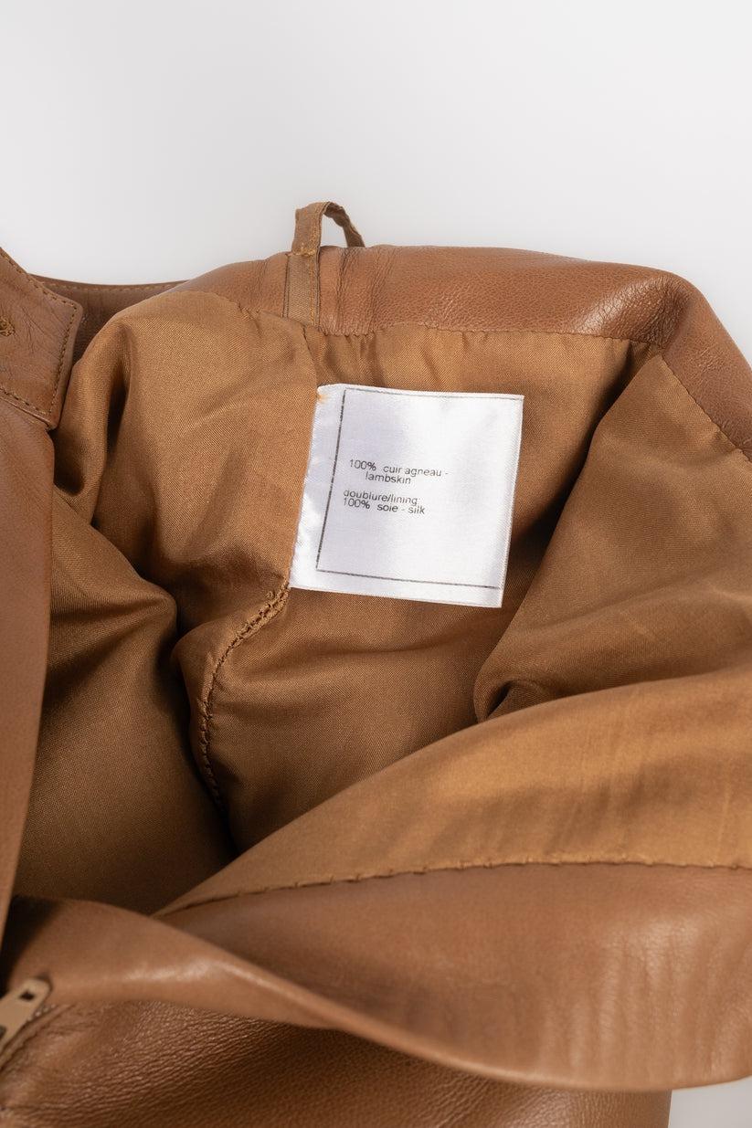 Chanel Beige Lamb Leather Pants, 2004 For Sale 4