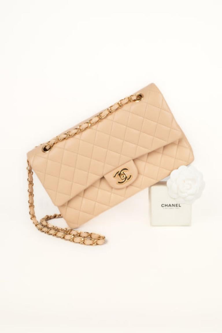 Chanel Beige Lamb Leather Timeless Bag 8