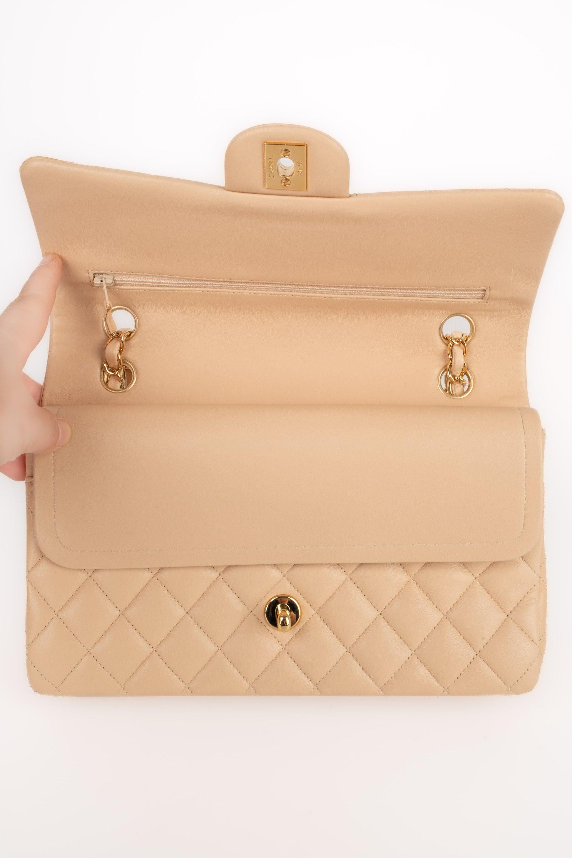 Chanel Beige Lamb Leather Timeless Bag 3