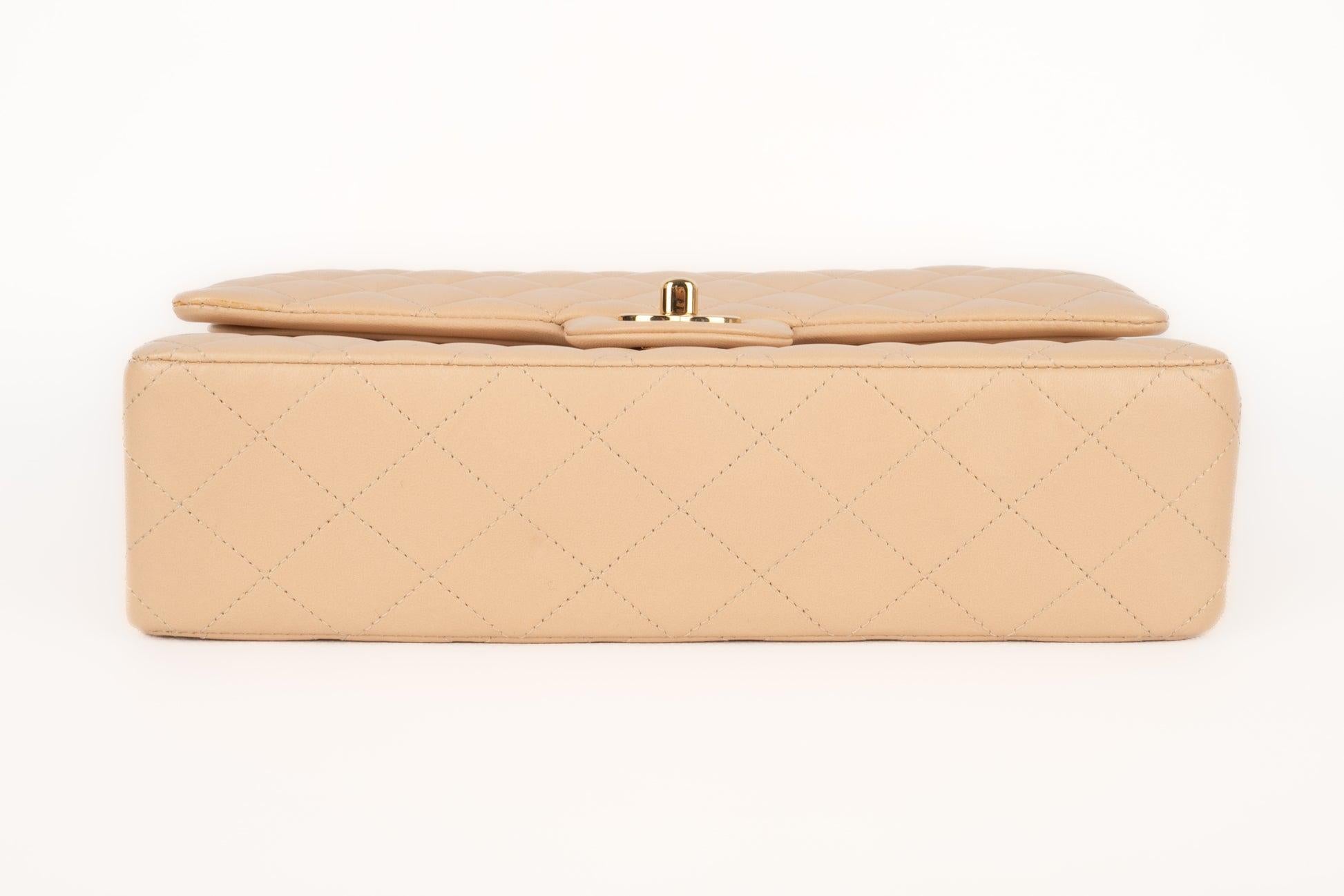 Chanel Beige Lamb Leather Timeless Bag 4