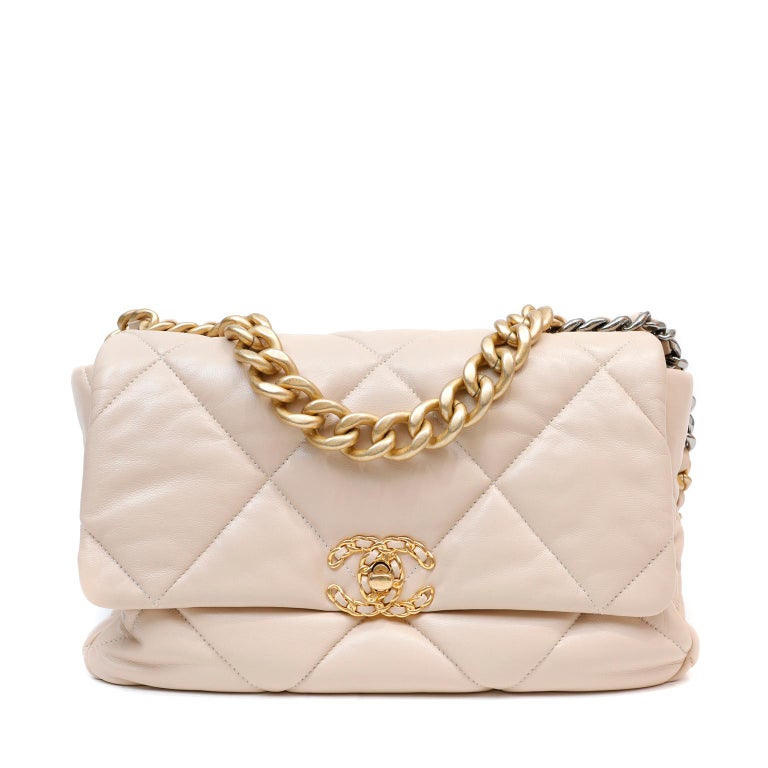 Chanel Beige Lambskin 19 Bag For Sale at 1stDibs