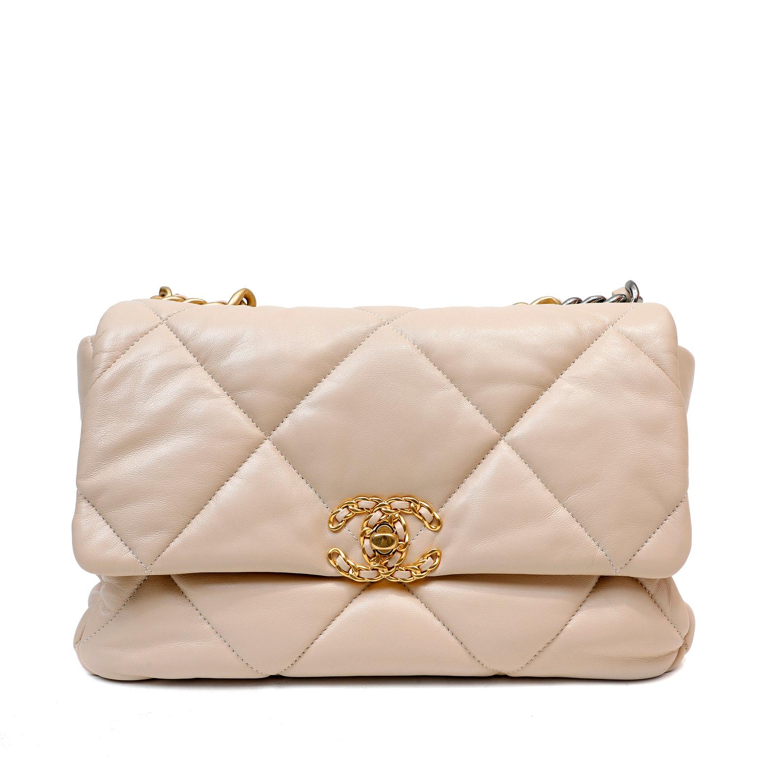 Chanel Beige Lambskin 19 Bag 1