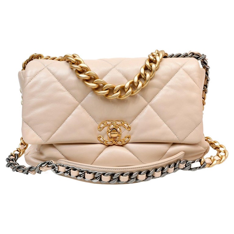 Chanel Beige Lambskin 19 Bag For Sale at 1stDibs
