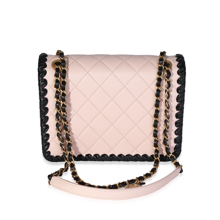 Chanel Beige Lambskin & Black Whipstitch My Own Mini Frame Bag Pink Leather  ref.614069 - Joli Closet