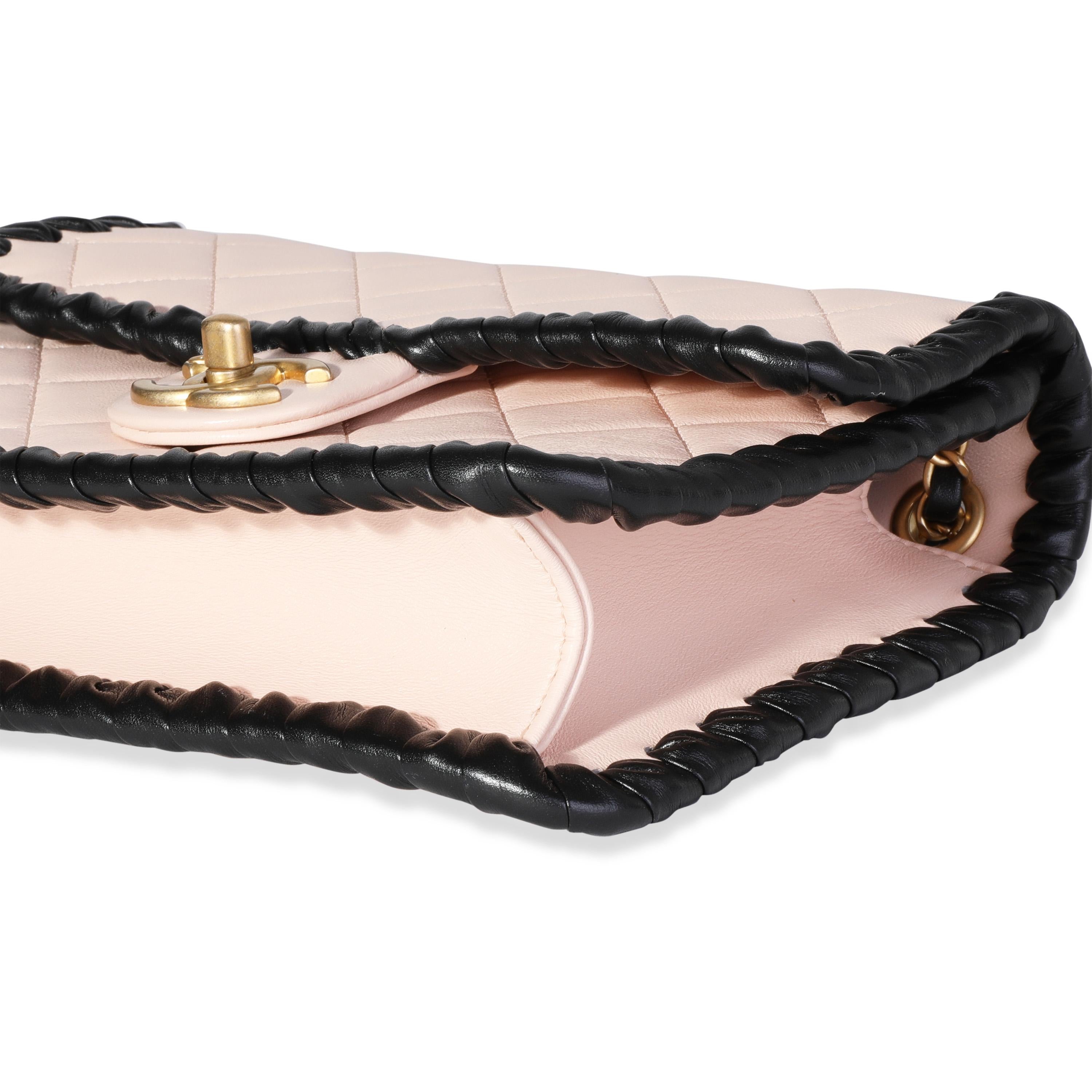 Women's Chanel Beige Lambskin & Black Whipstitch My Own Mini Frame Bag