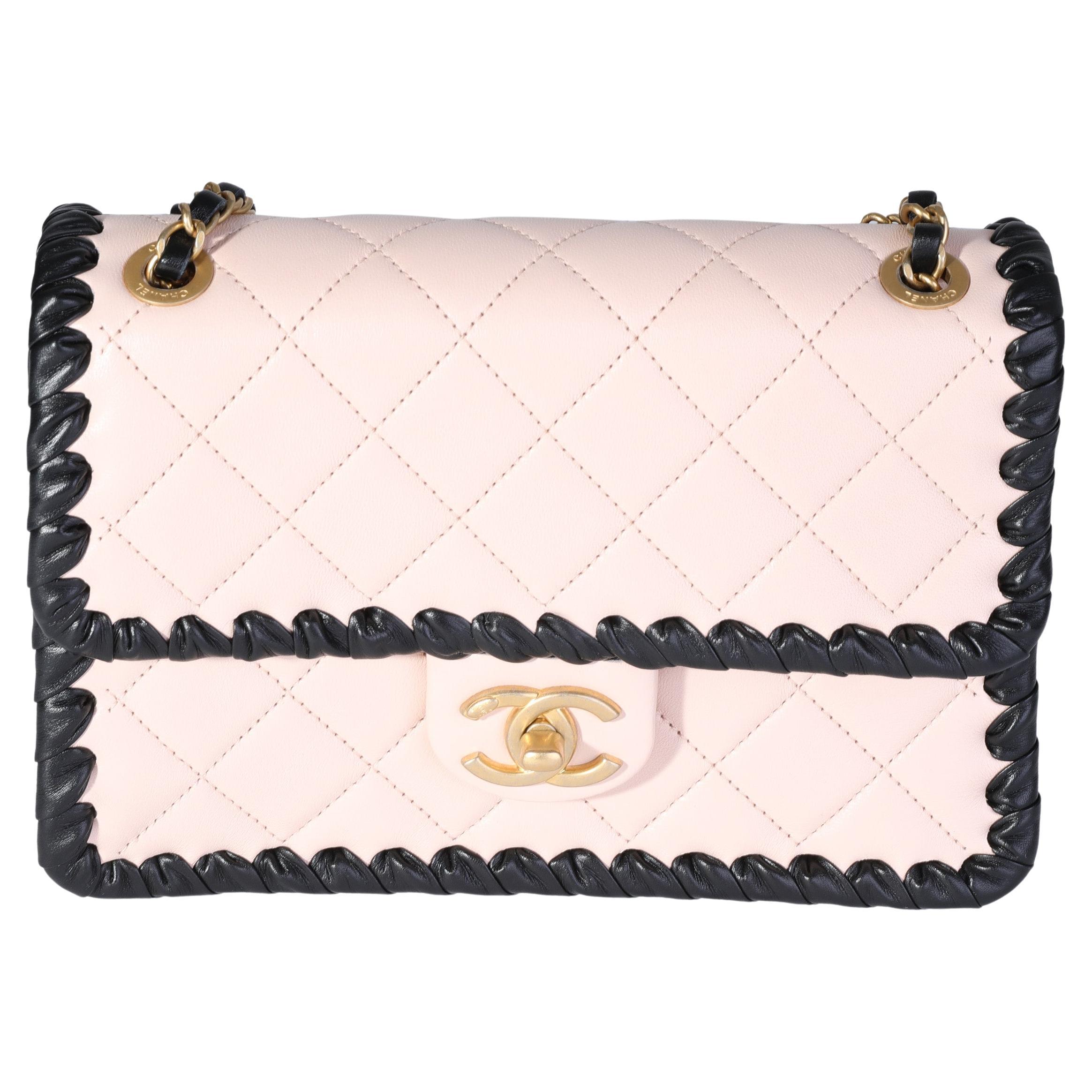 Chanel Beige Lambskin and Black Whipstitch My Own Mini Frame Bag at 1stDibs