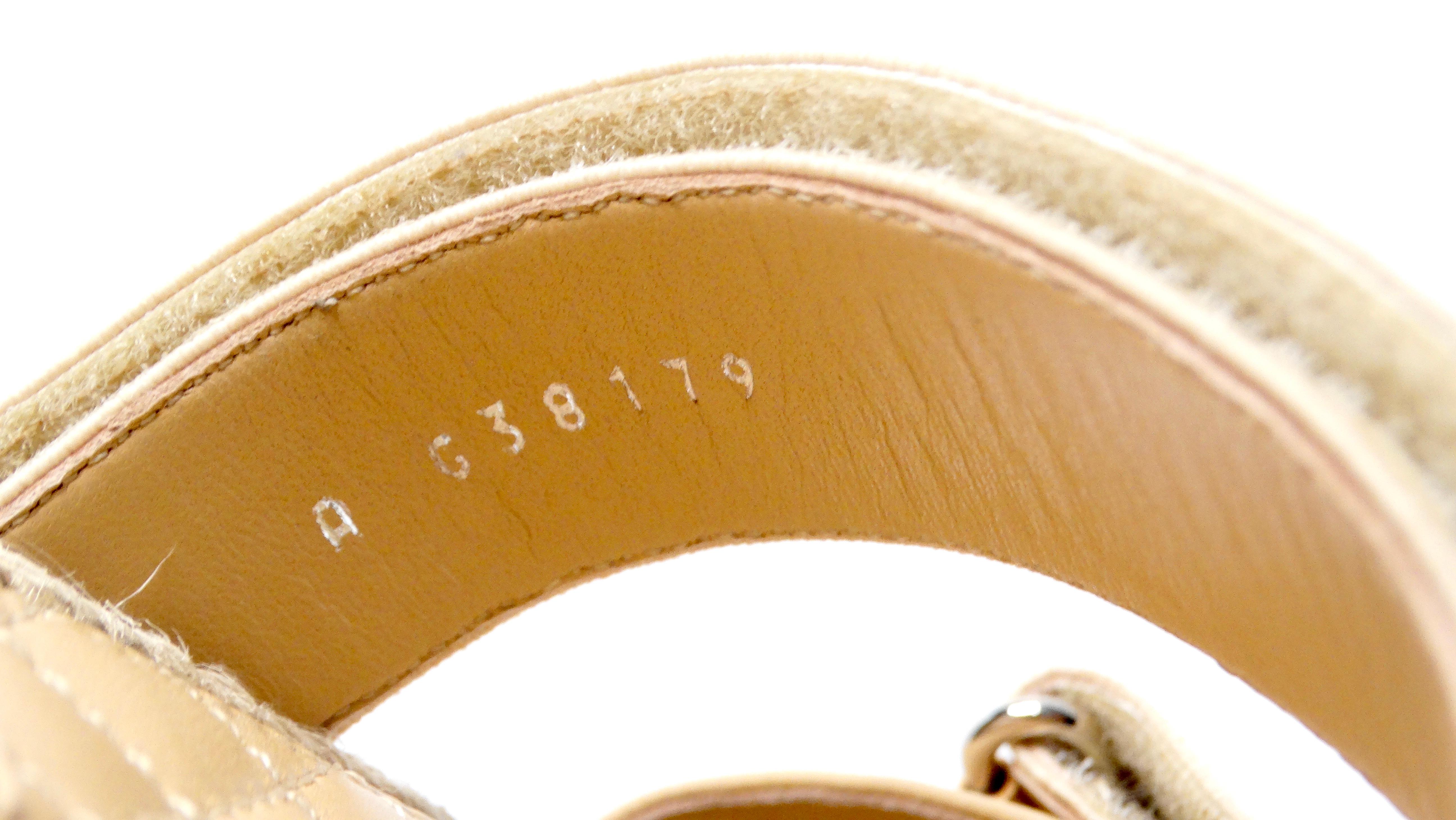 Chanel Beige Lambskin Espadrille Strap Sandals For Sale 6