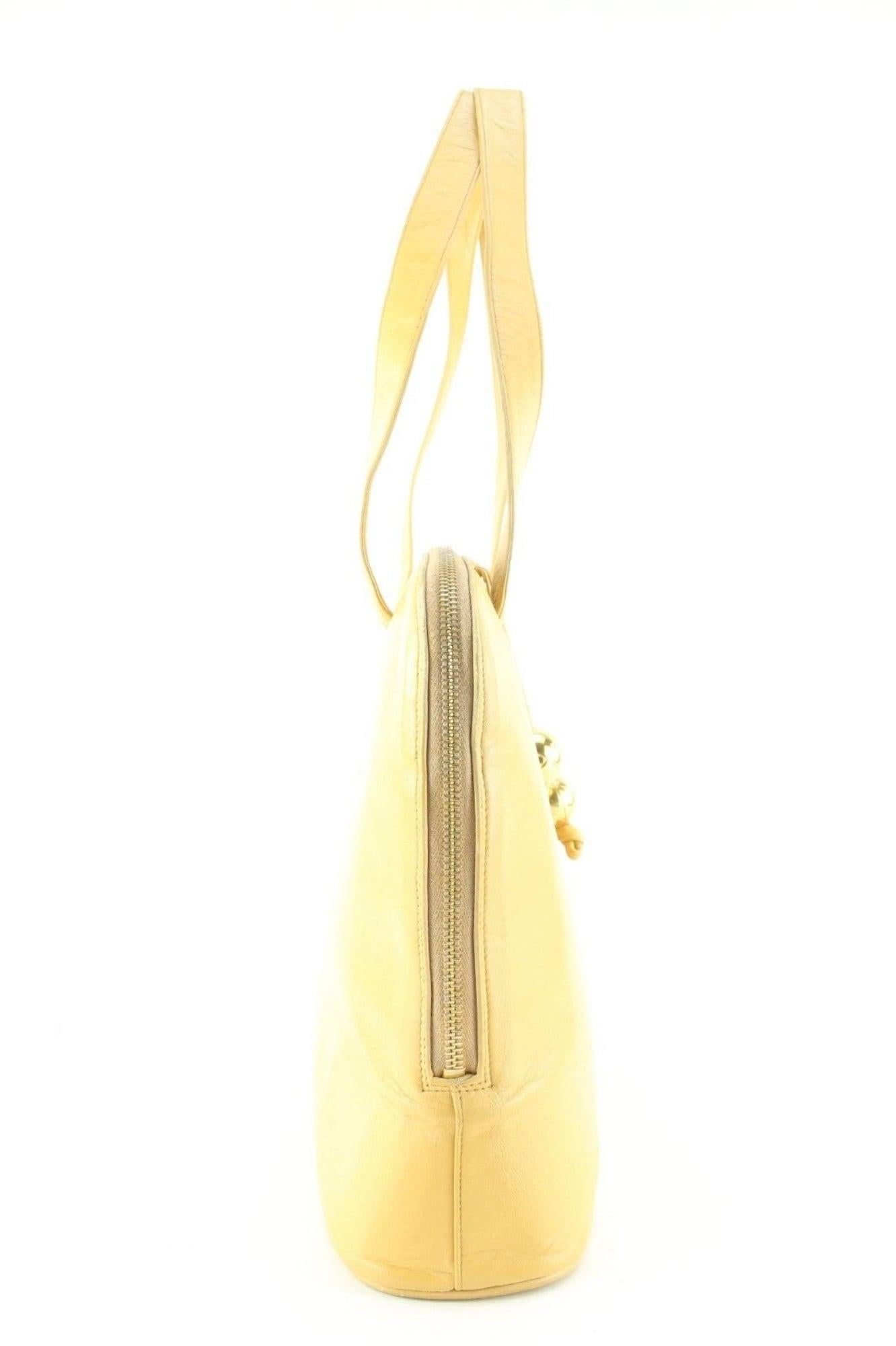 Women's Chanel Beige Lambskin Jumbo CC Timeless Zip Shoulder Bag 5CAS0419