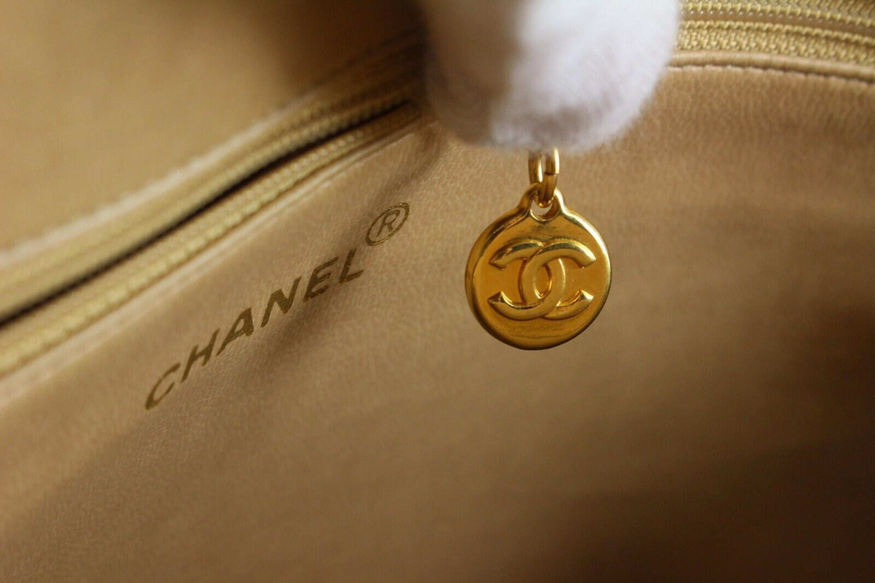 Chanel Beige Lambskin Jumbo CC Timeless Zip Shoulder Bag 5CAS0419 4