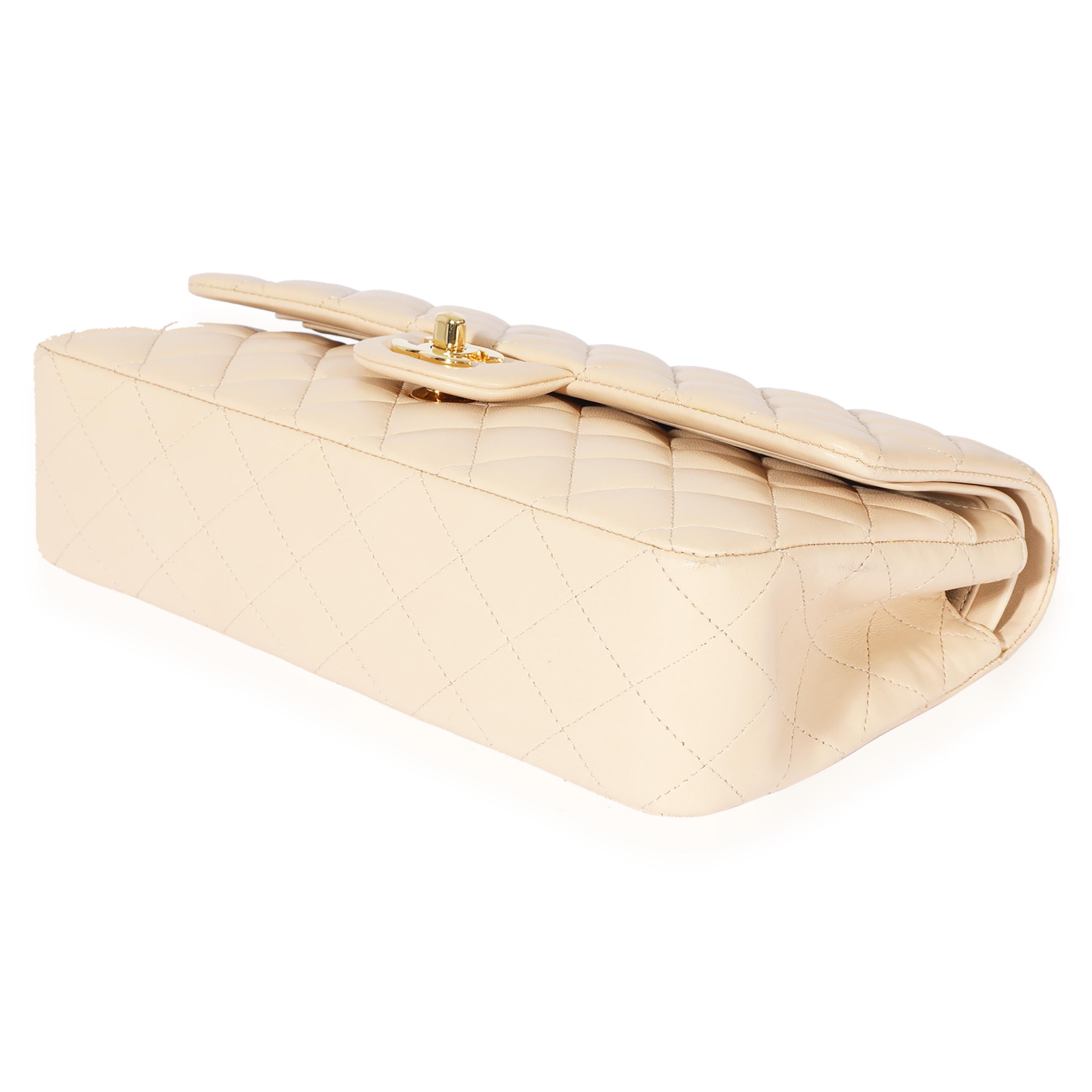 Chanel Beige Lambskin Medium Classic Flap Bag 1