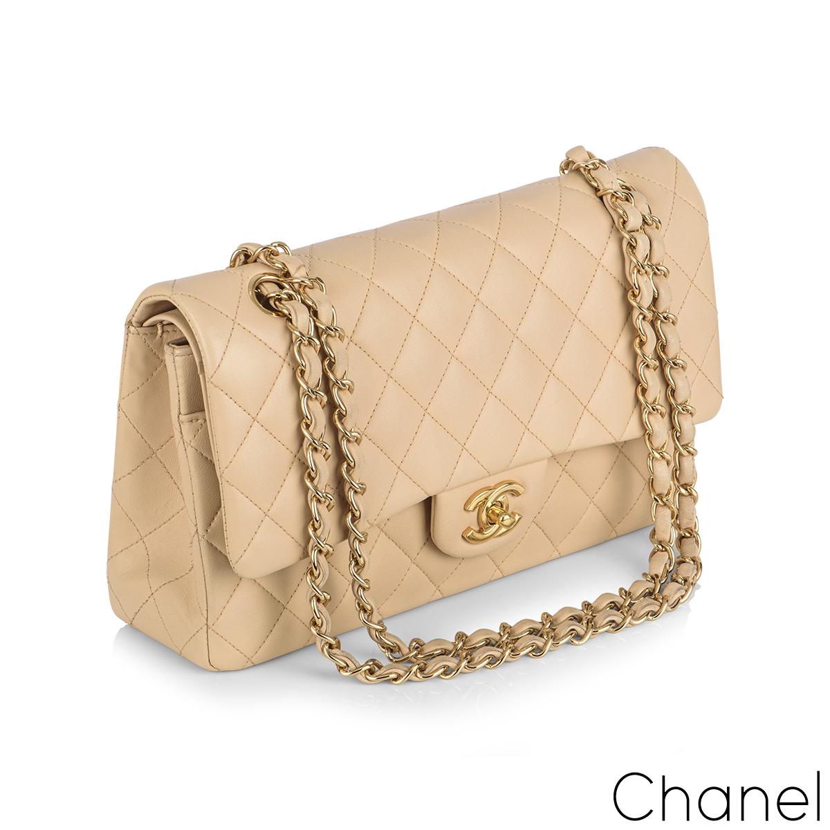 chanel beige lambskin bag