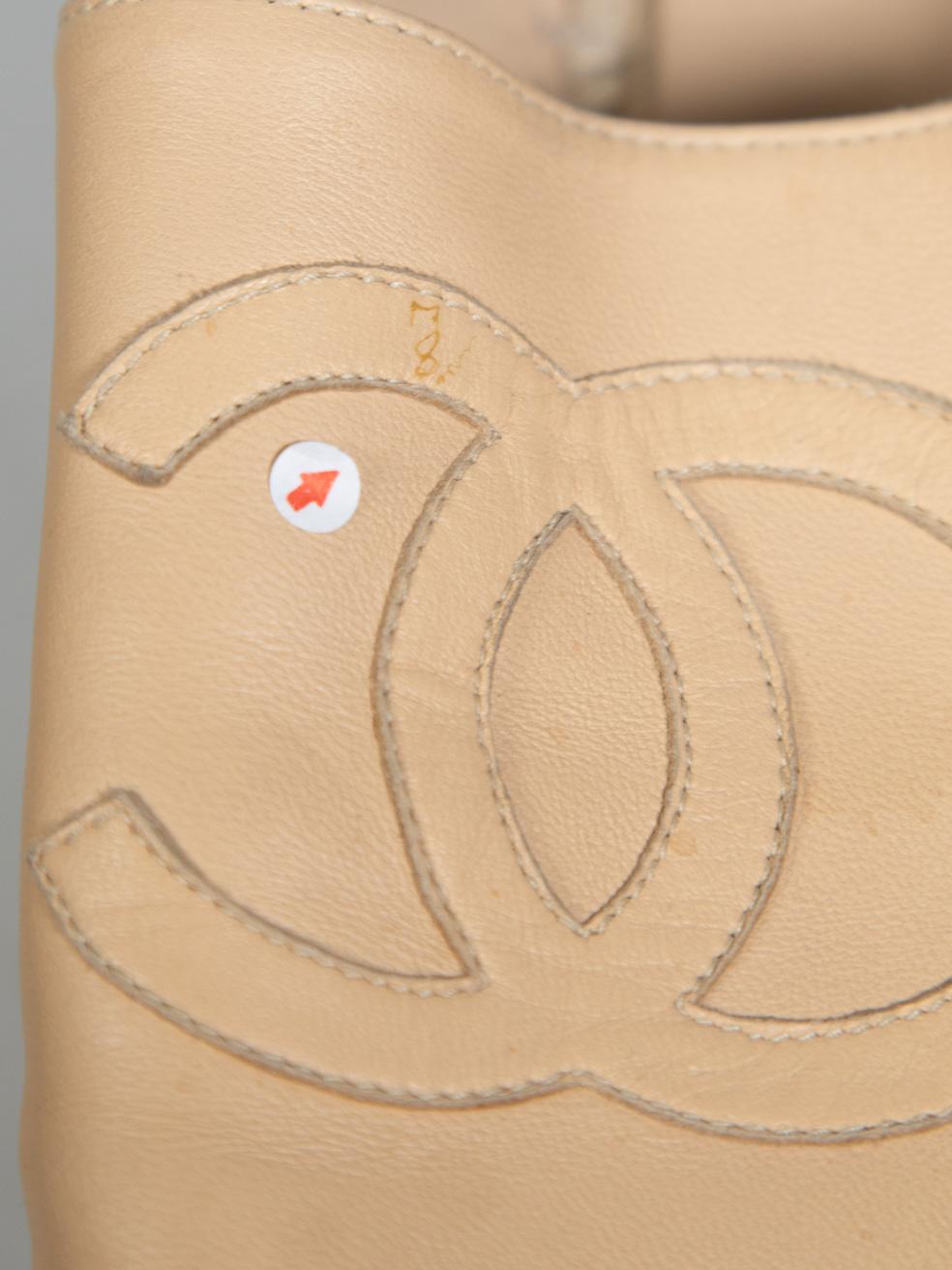 Chanel Beige Lather CC Espadrilles Size IT 42 3
